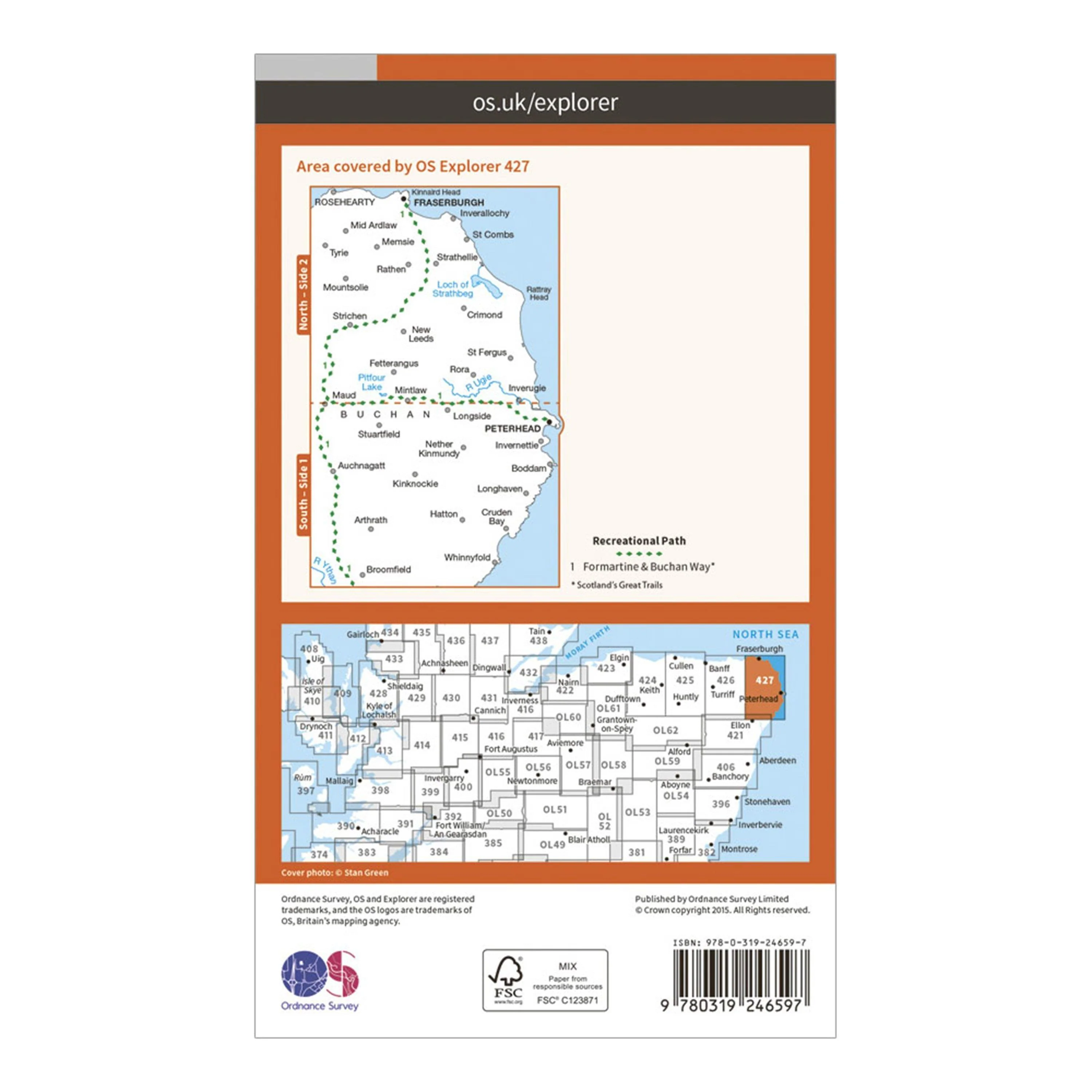 Explorer 427 Peterhead & Fraserburgh Map With Digital Version - Image 2