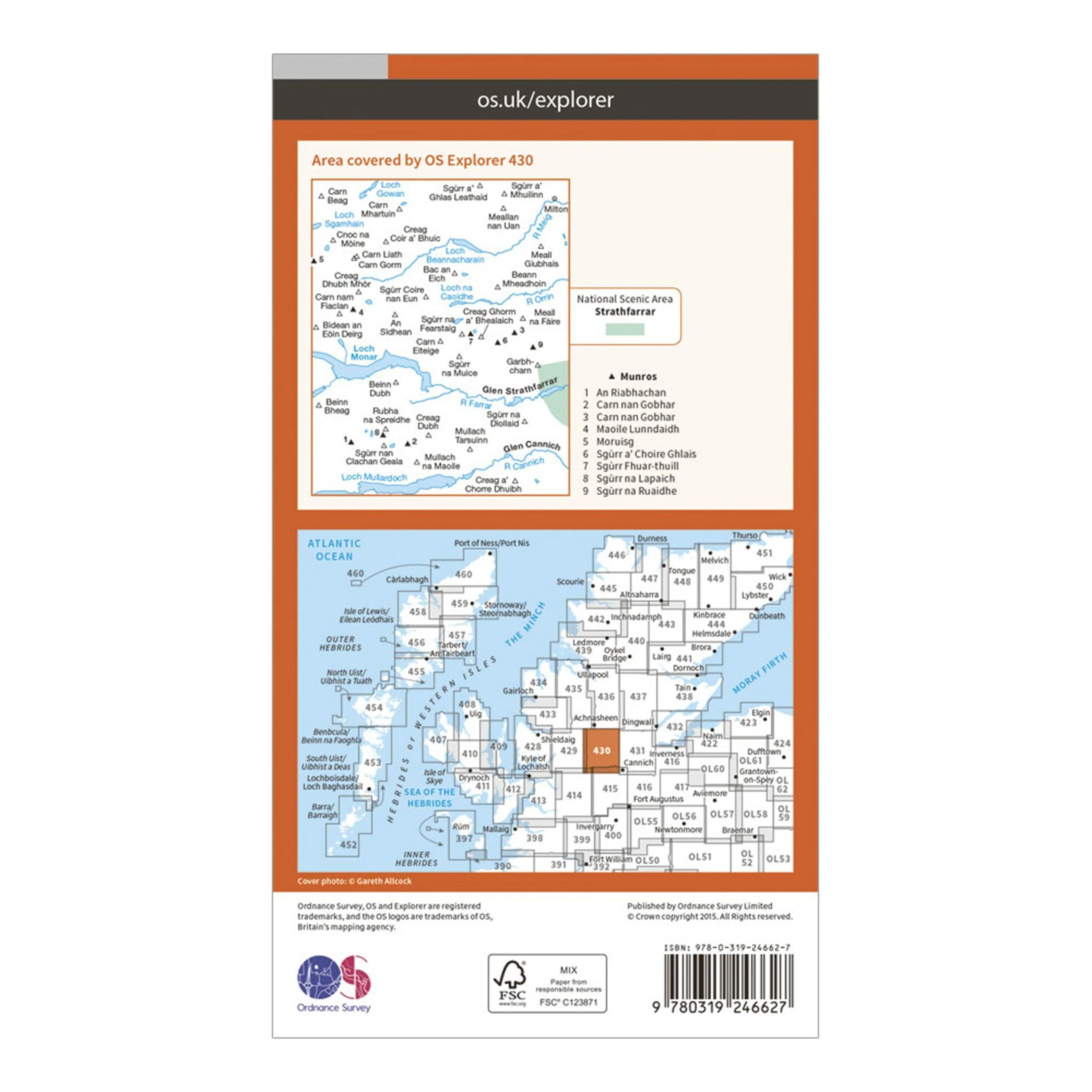Explorer 430 Loch Monar, Glen Cannich & Glen Strathfarrar Map With Digital Version - Image 2