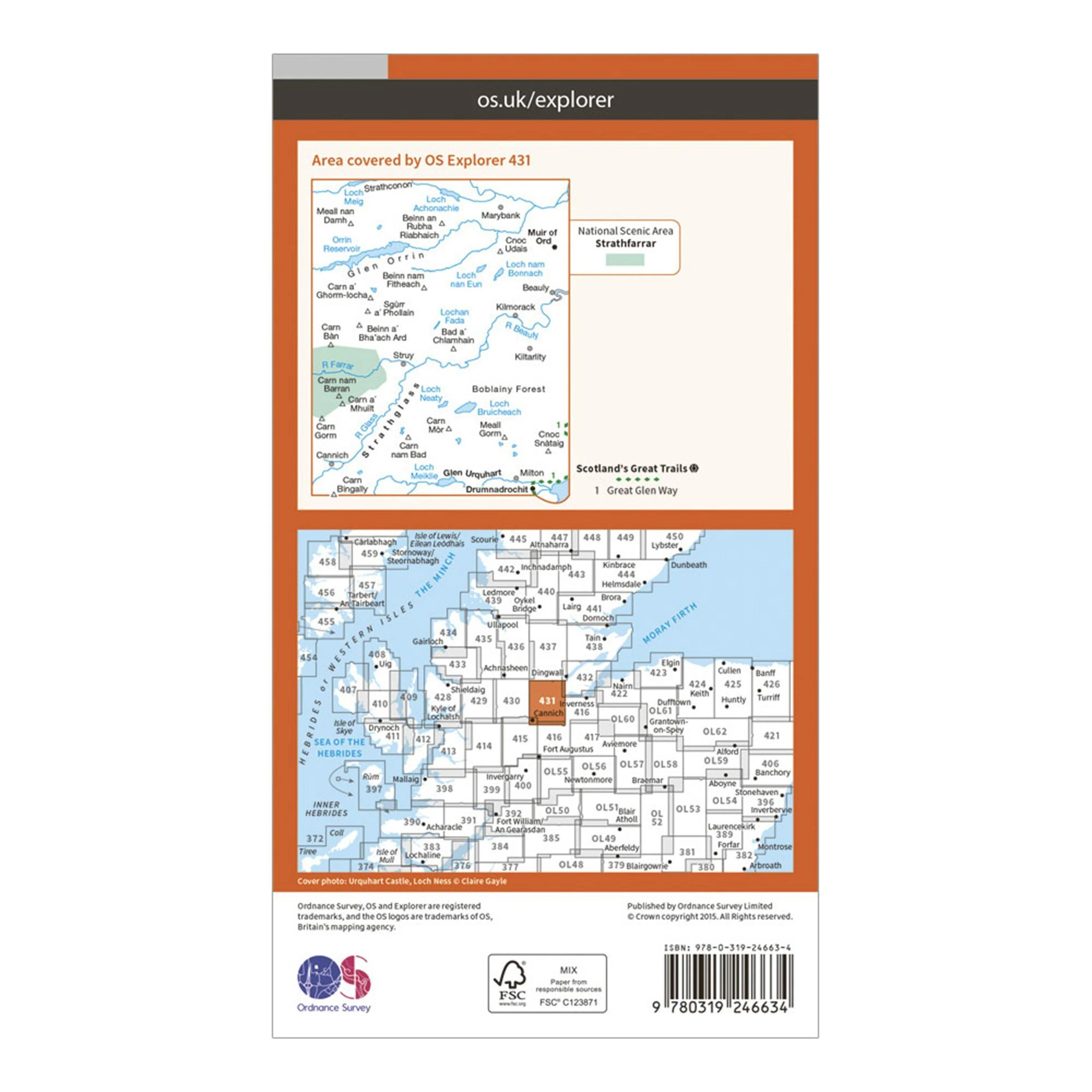 Explorer 431 Glen Urquhart & Strathglass Map With Digital Version - Image 2