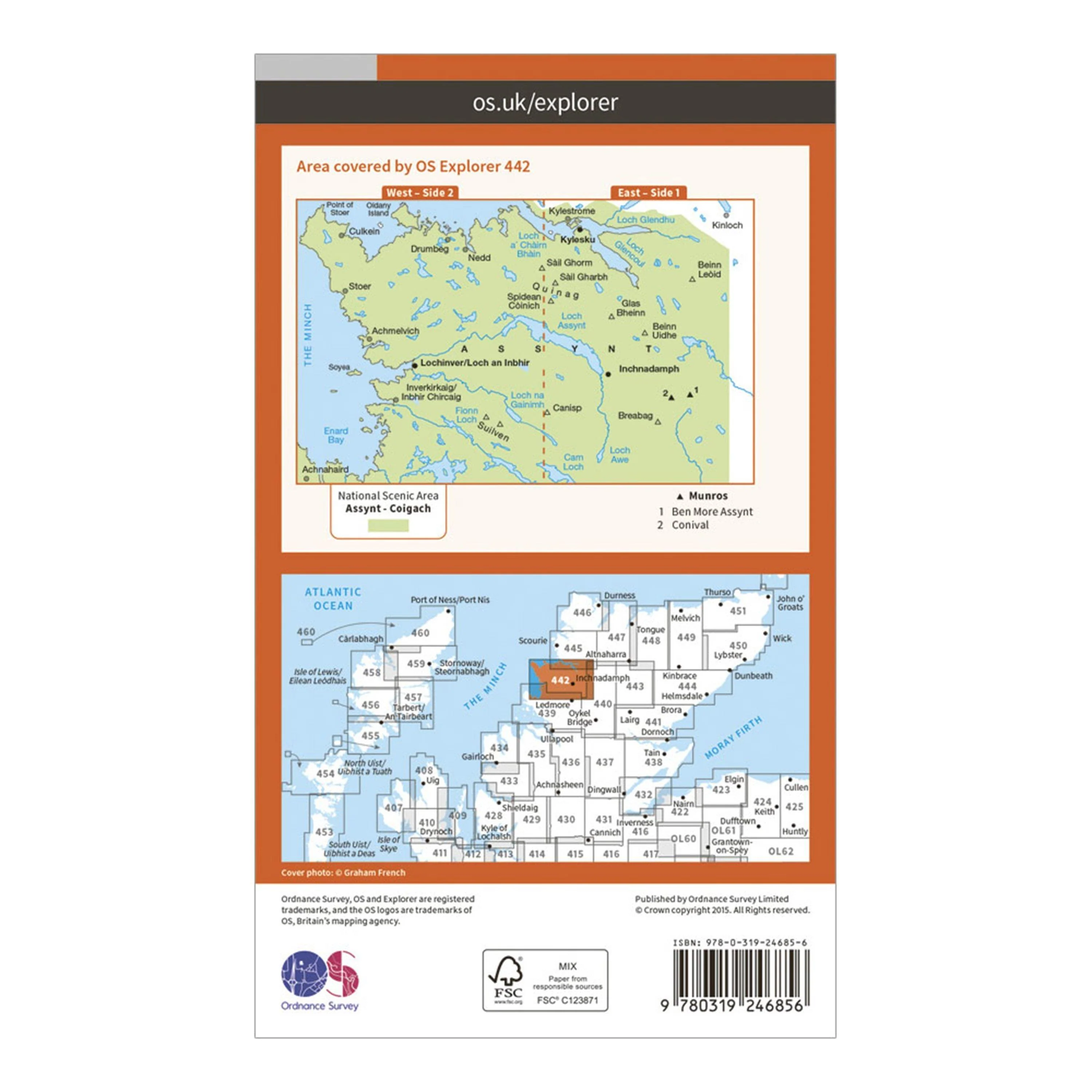 Explorer 442 Assynt & Lochinver Map With Digital Version - Image 2