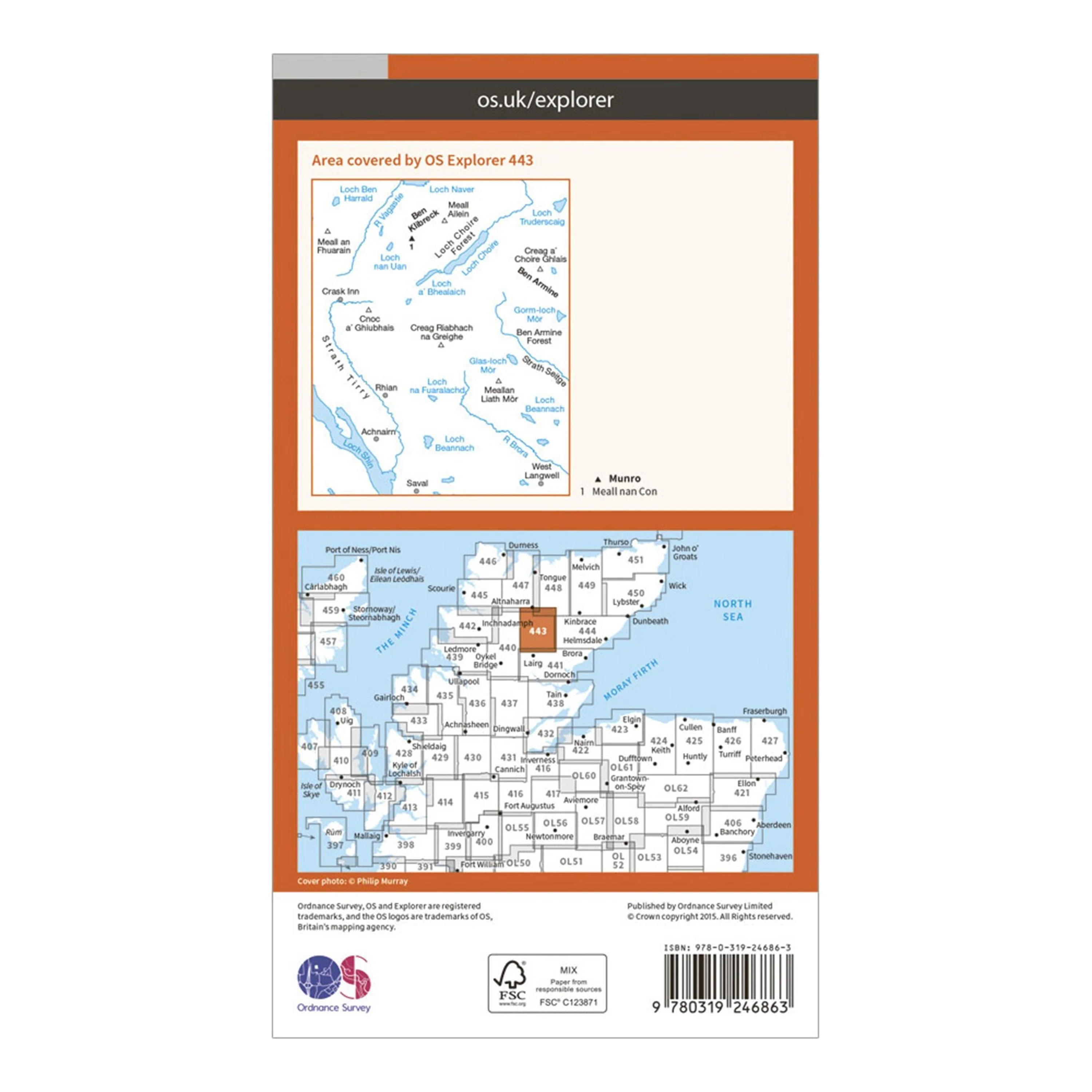 Explorer 443 Ben Klibreck & Ben Armine Map With Digital Version - Image 2