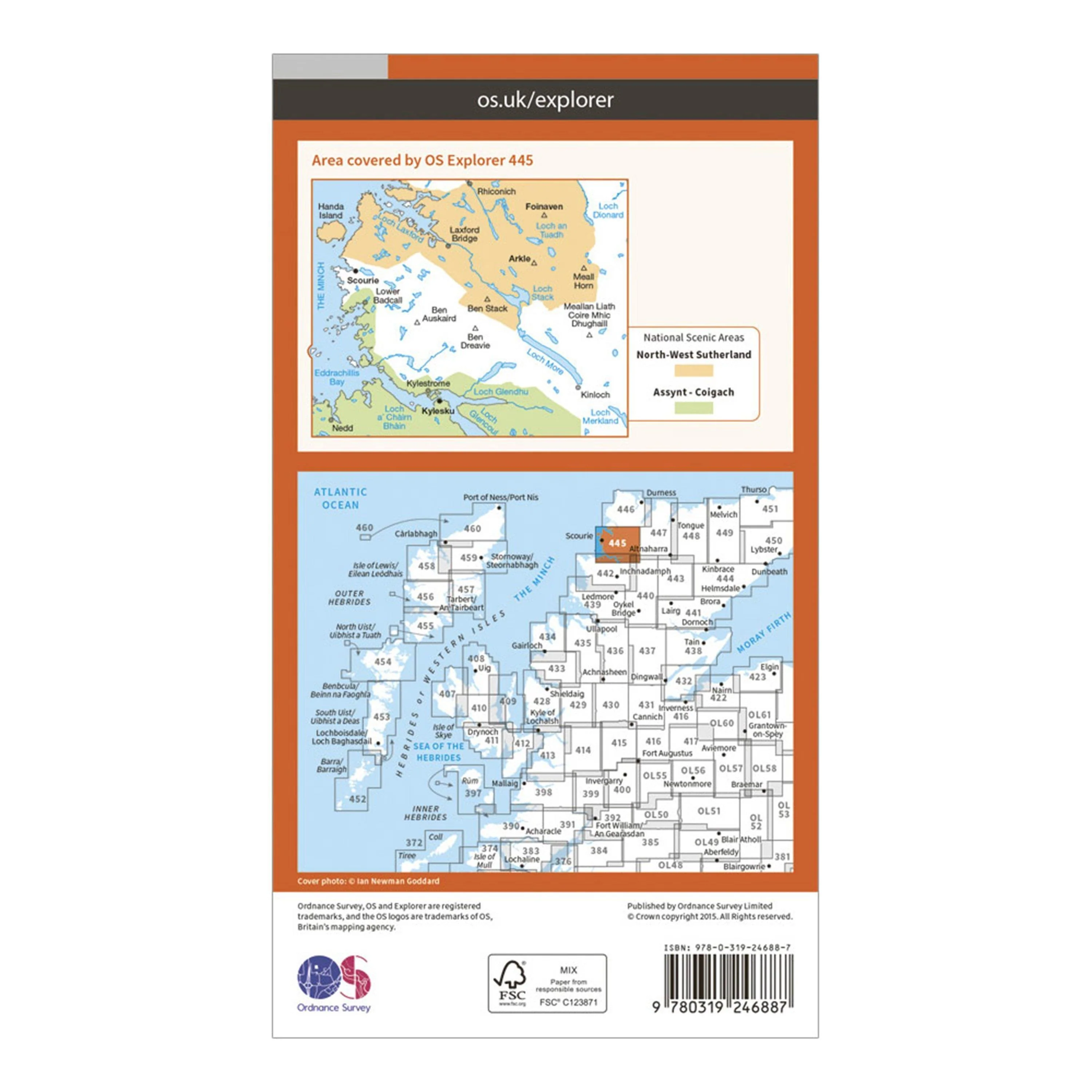 Explorer 445 Foinaven, Arkle, Kylesku & Scourie Map With Digital Version - Image 2