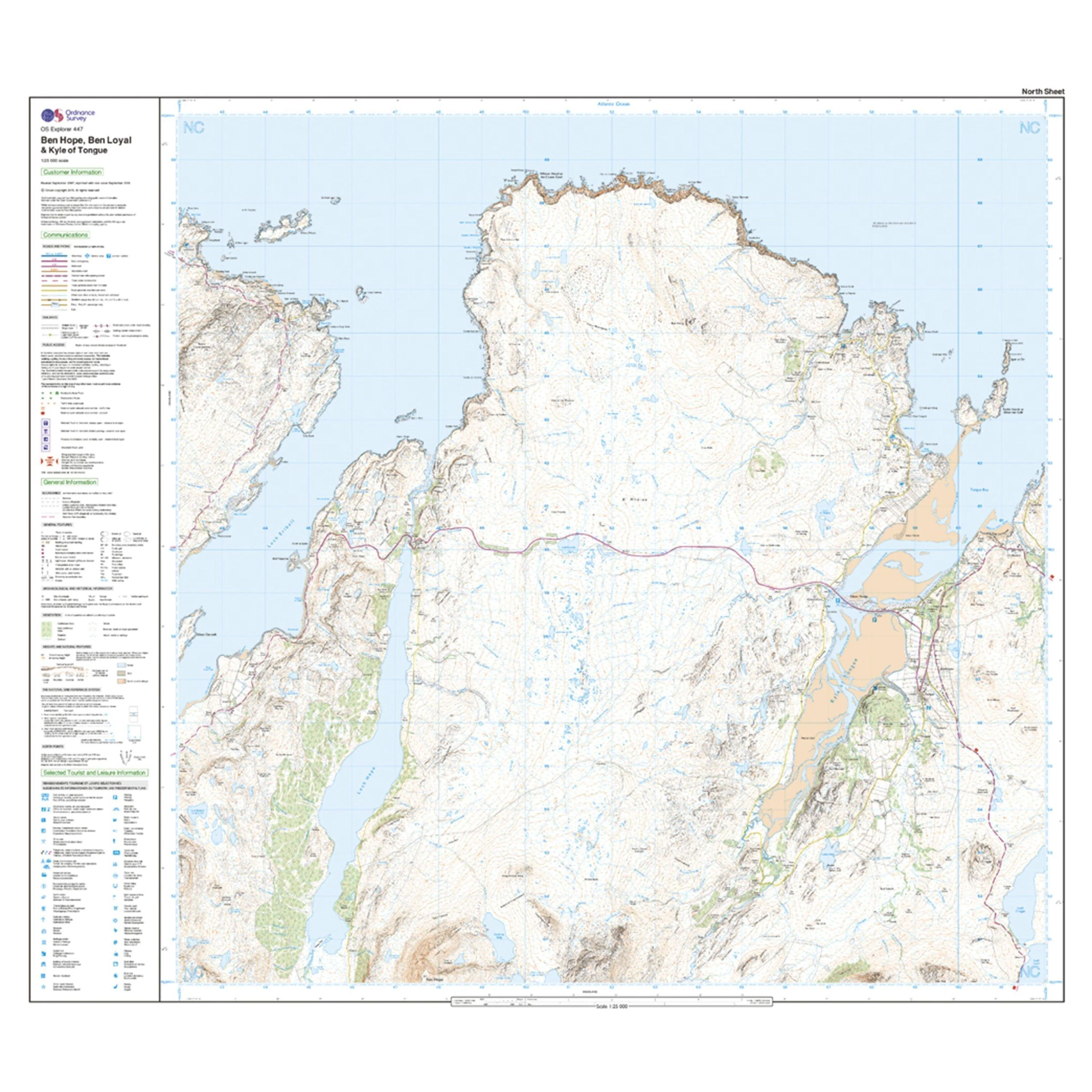 Explorer 447 Ben Hope, Ben Loyal & Kyle of Tongue Map With Digital Version - Image 3