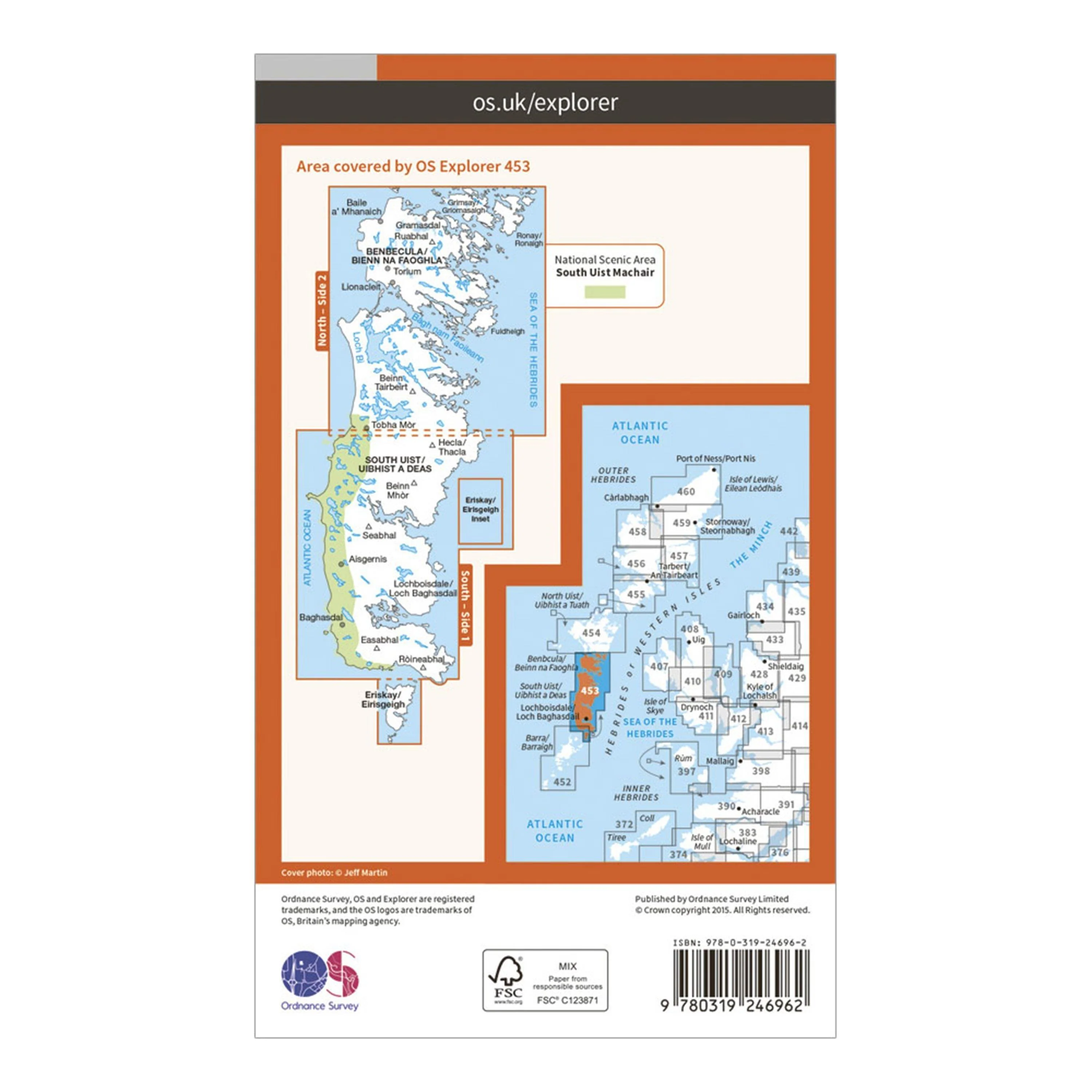 Explorer 453 Benbecula & South Uist Map With Digital Version - Image 2