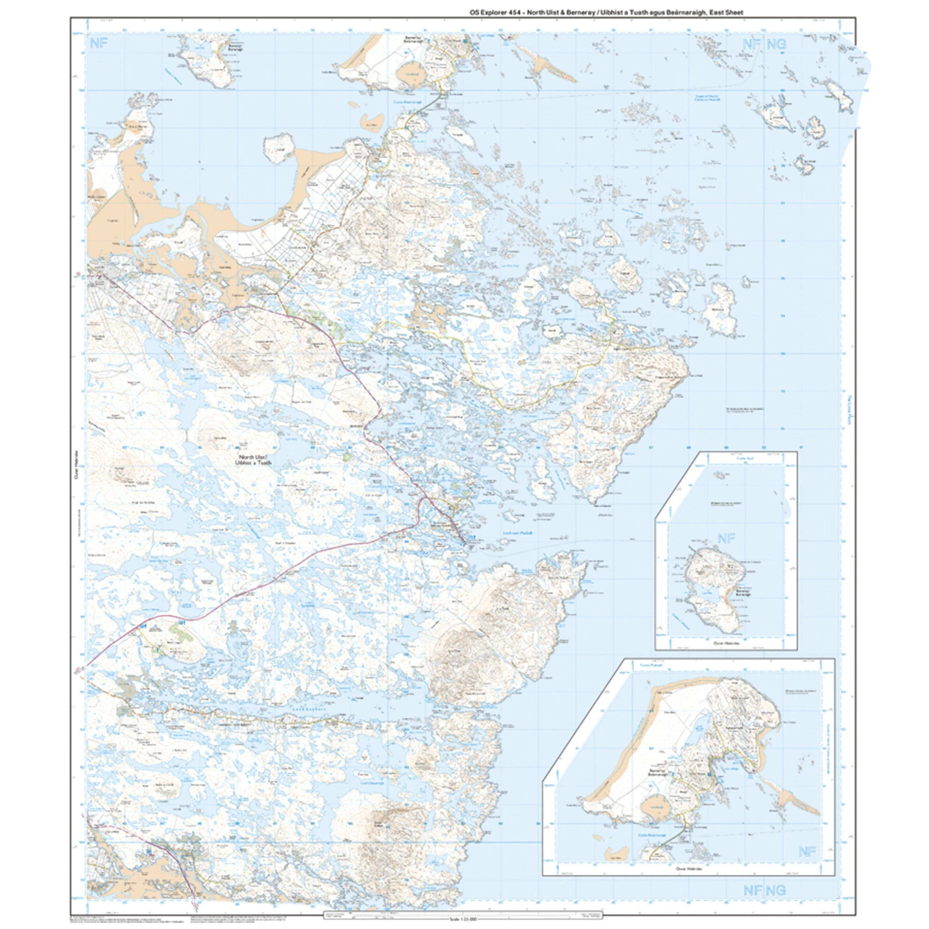 Explorer 454 North Uist & Berneray Map With Digital Version - Image 3