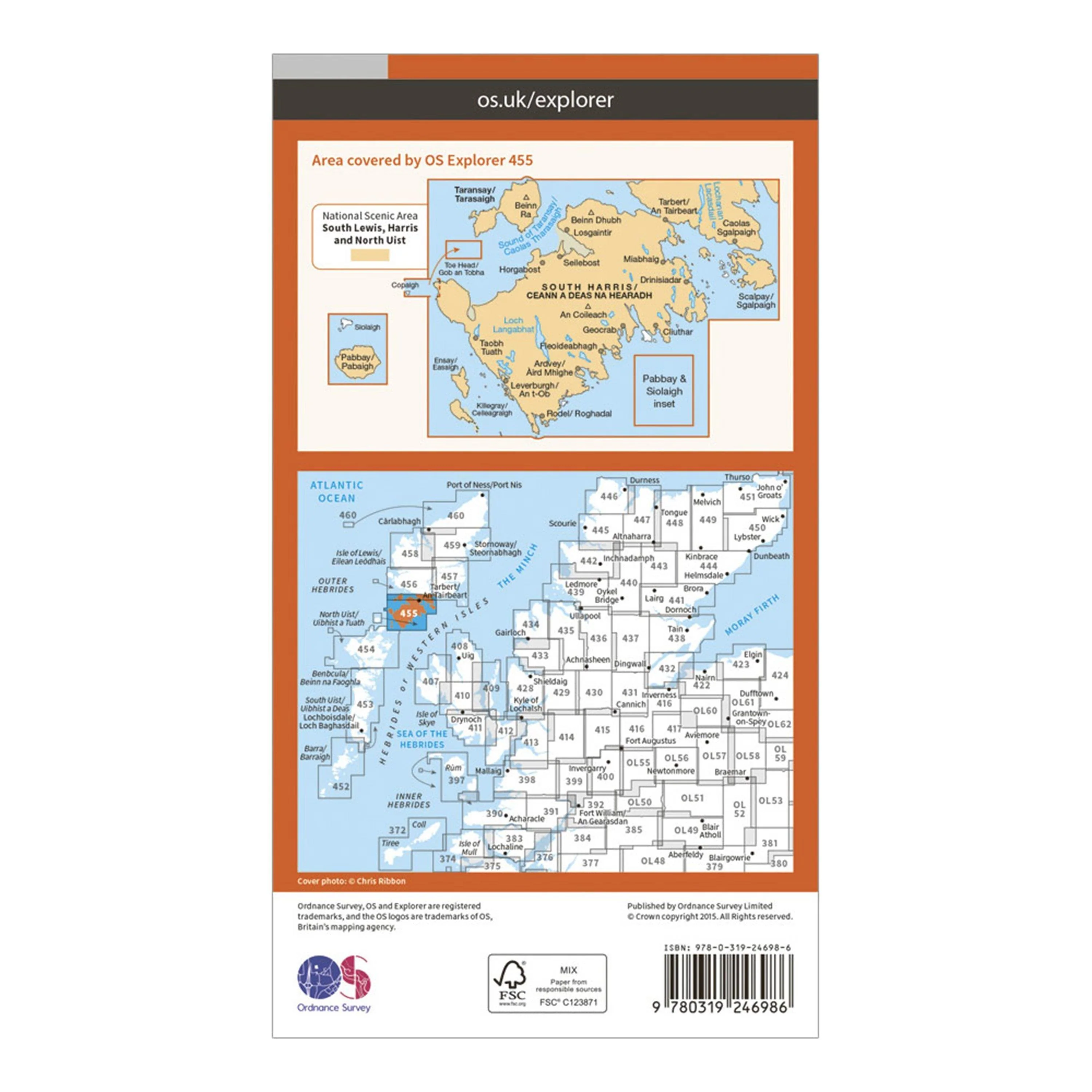 Explorer 455 South Harris Map With Digital Version - Image 2