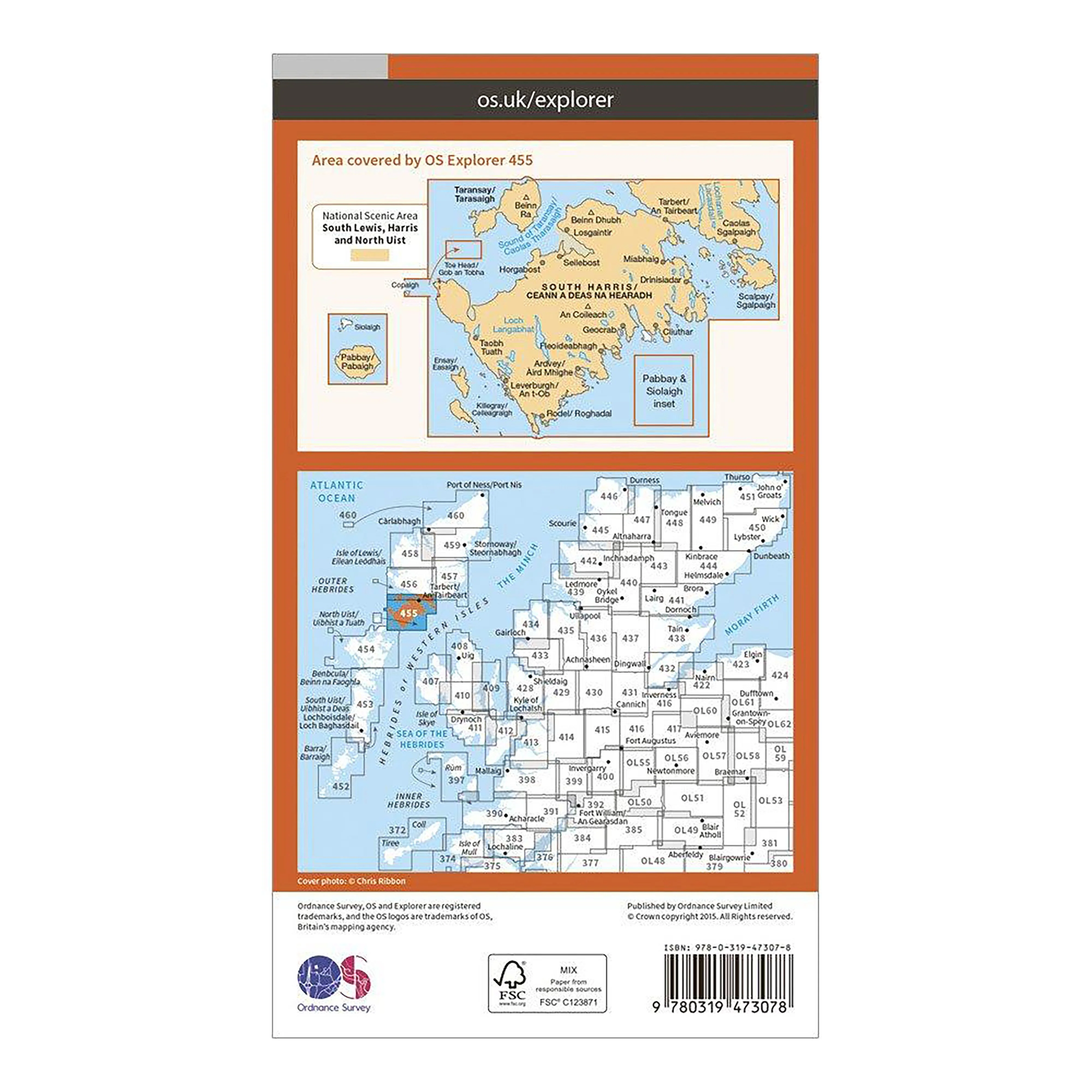 Explorer 455 South Harris Map With Digital Version - Image 2