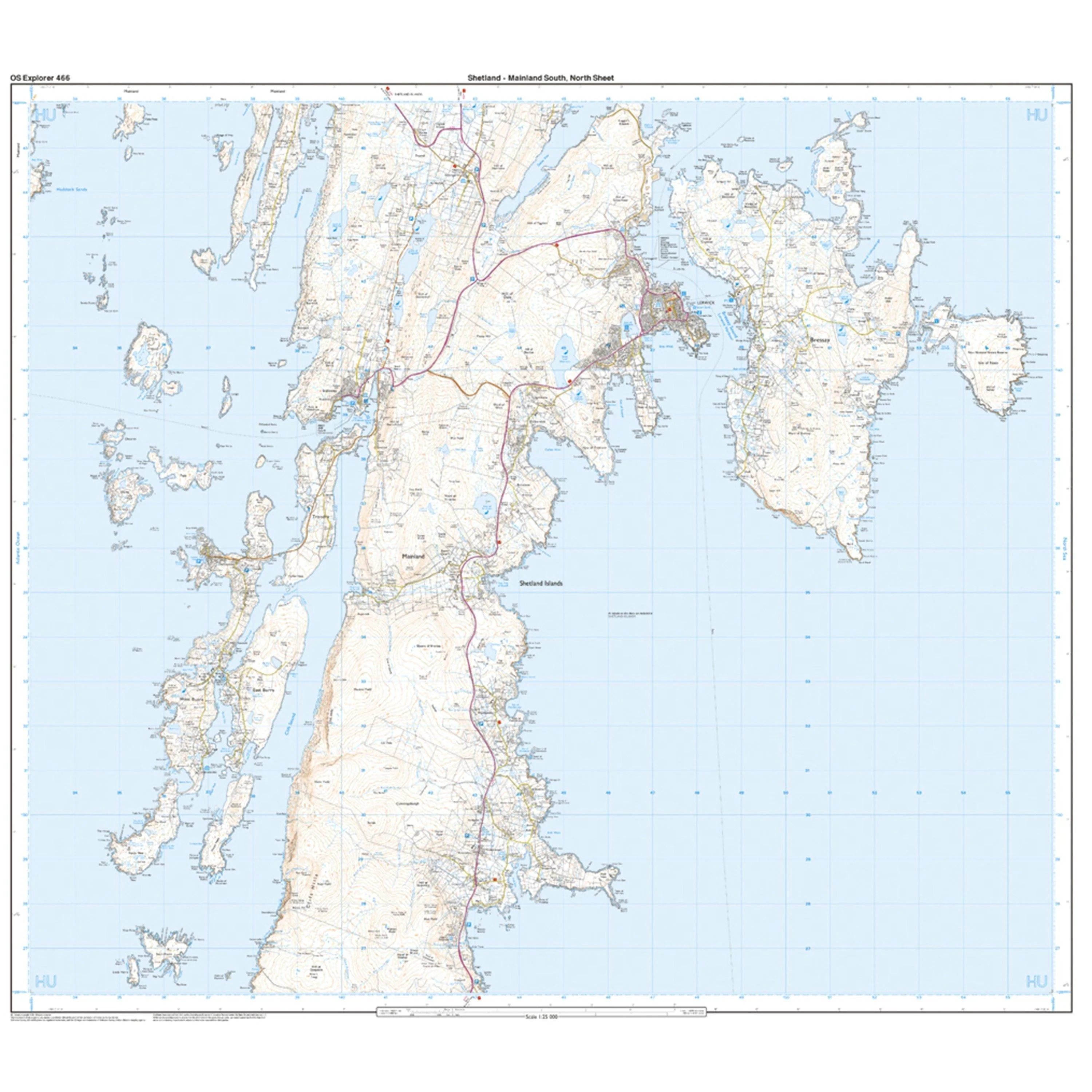Explorer 466 Shetland Mainland South Map With Digital Version - Image 3