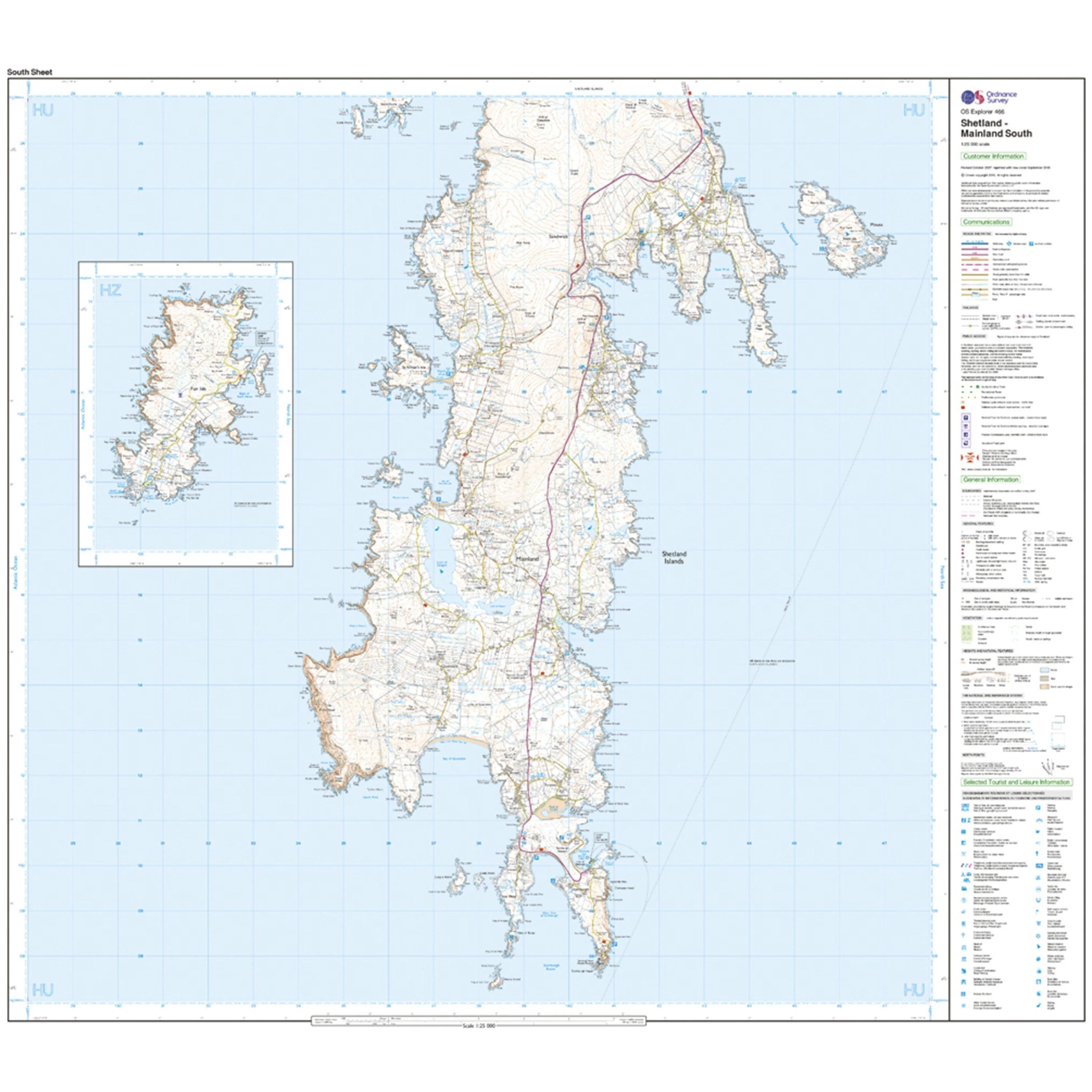 Explorer 466 Shetland Mainland South Map With Digital Version - Image 4