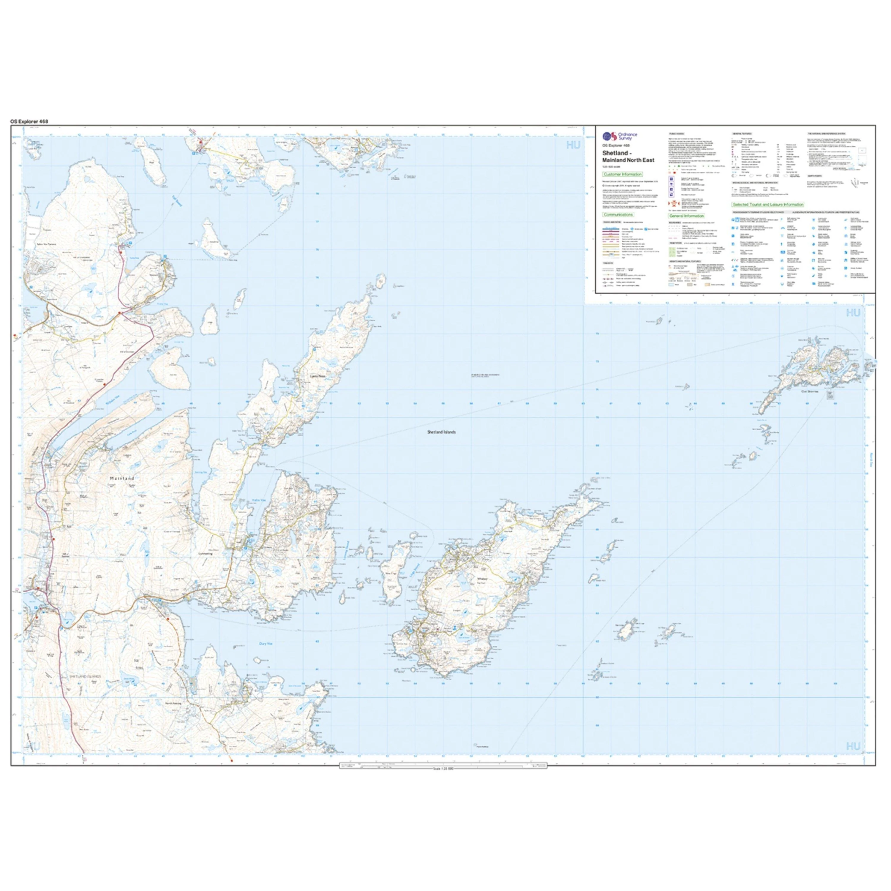 Explorer 468 Shetland Mainland North East Map With Digital Version - Image 3