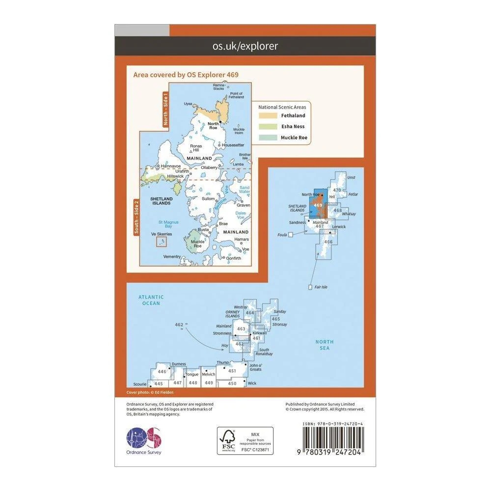 Explorer 469 Shetland Mainland North West Map With Digital Version - Image 2
