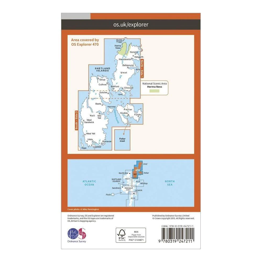 Explorer 470 Shetland – Unst, Yell & Fetlar Map With Digital Version - Image 2