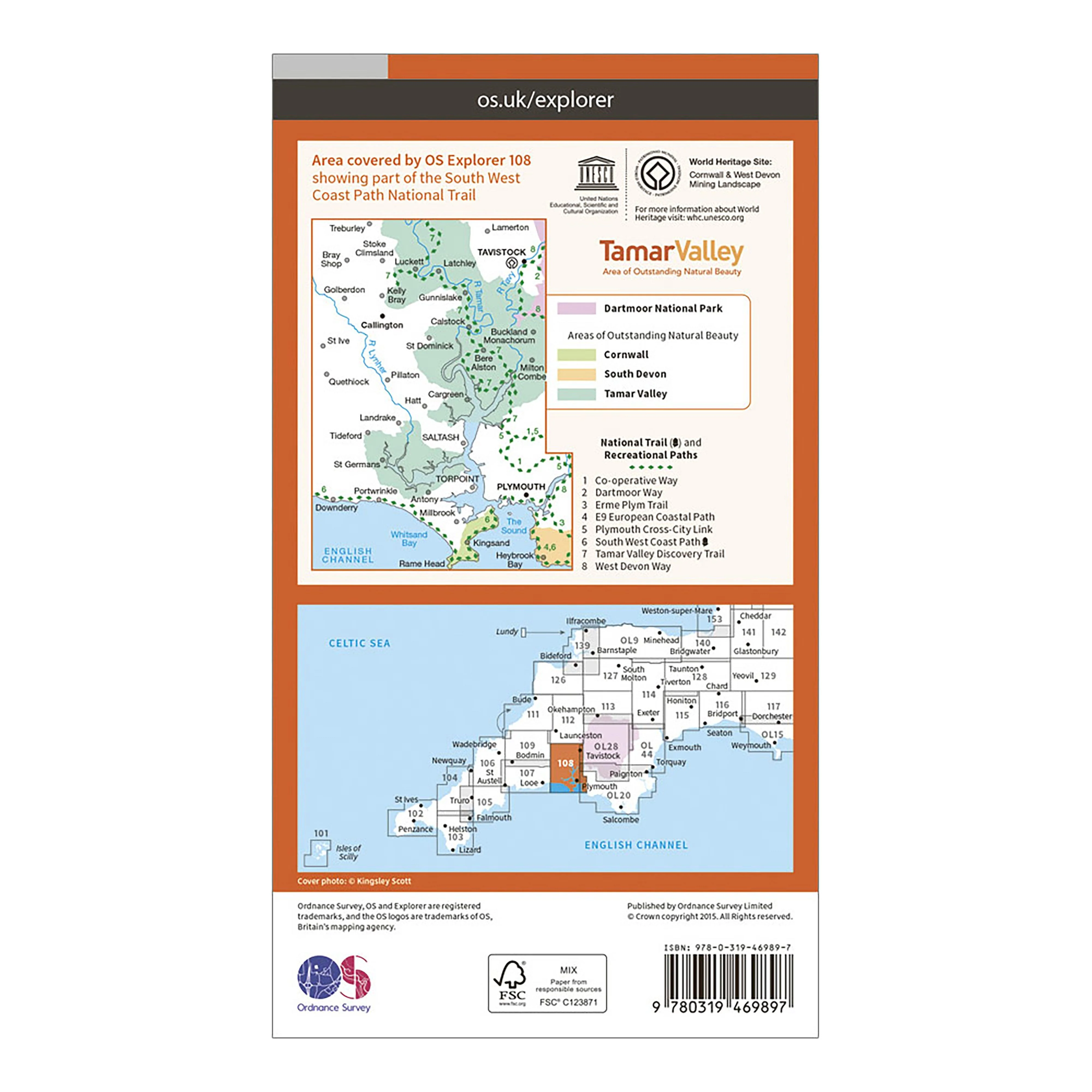 Explorer Active 108 Lower Tamar Valley & Plymouth Map With Digital Version - Image 2