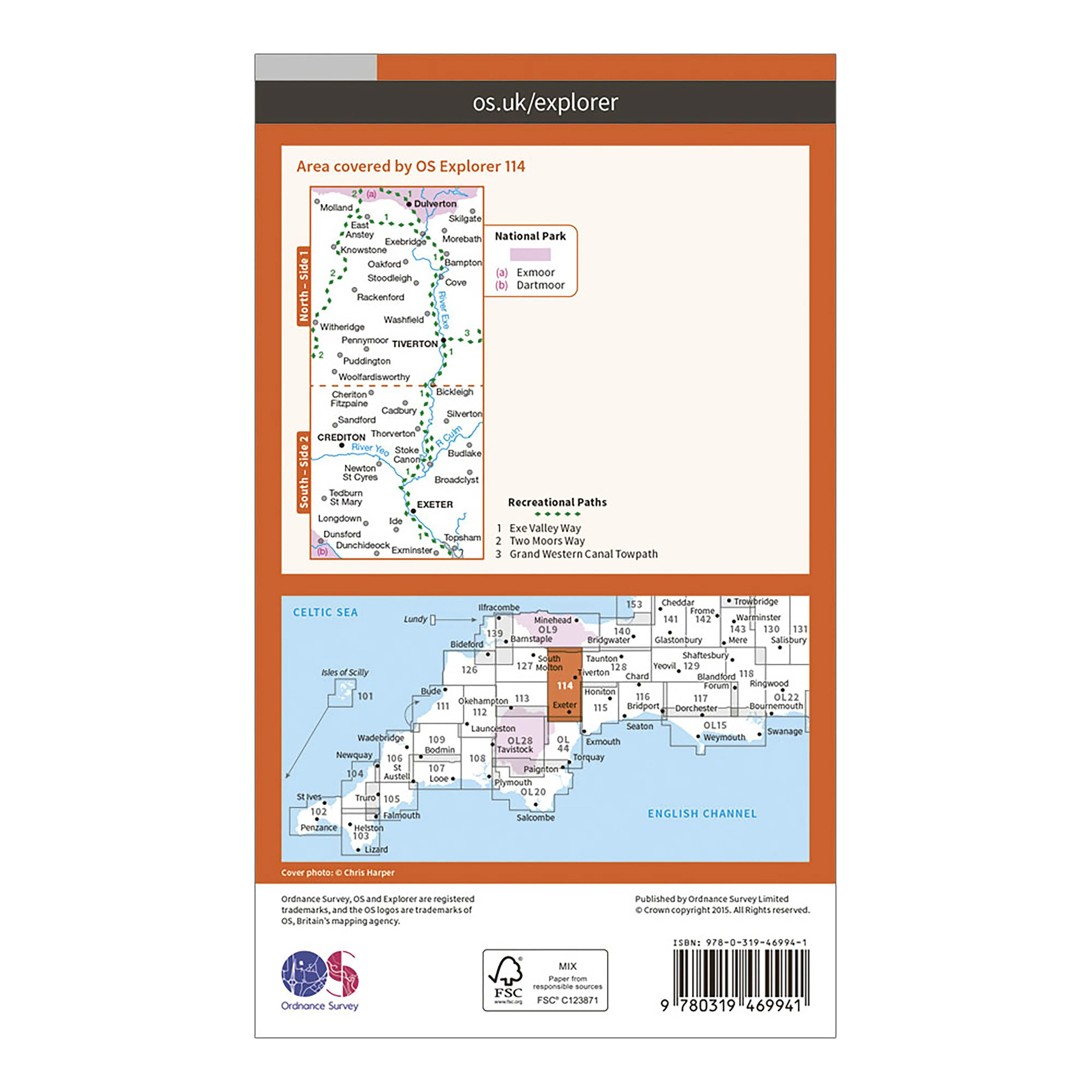 Explorer Active 114 Exeter & The Exe Valley Map With Digital Version - Image 2