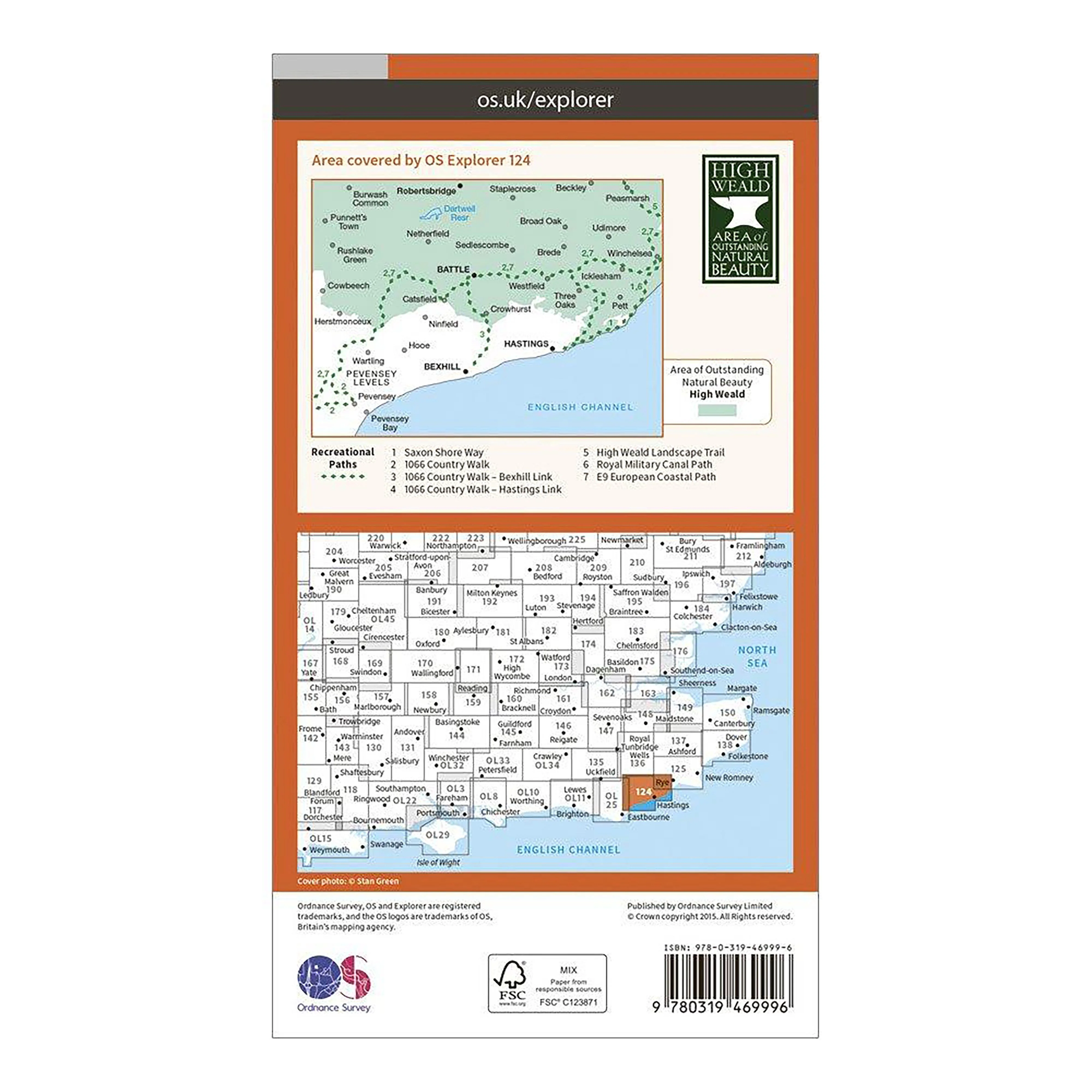 Explorer Active 124 Hastings & Bexhill Map With Digital Version - Image 2