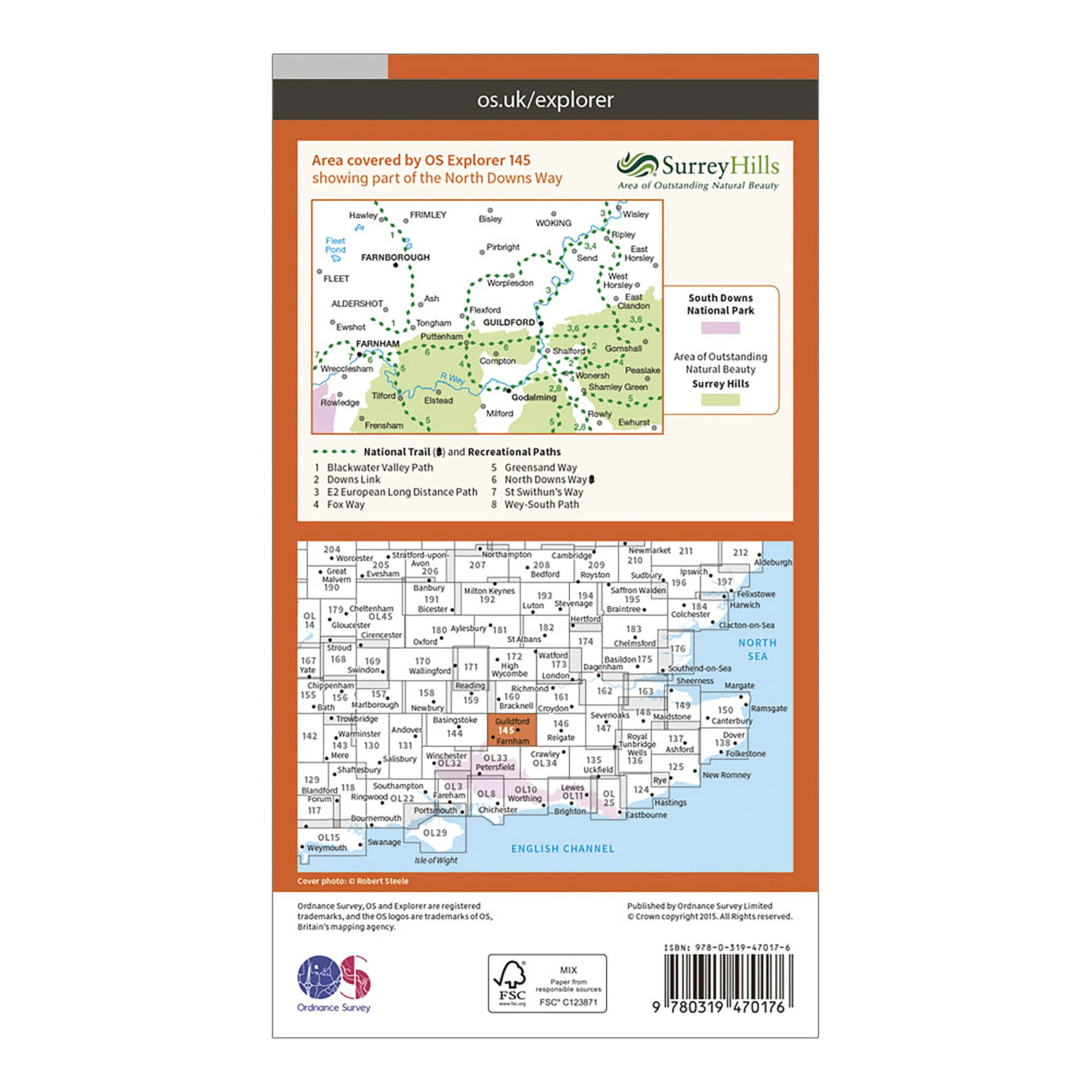 Explorer Active 145 Guildford & Farnham Map With Digital Version - Image 2