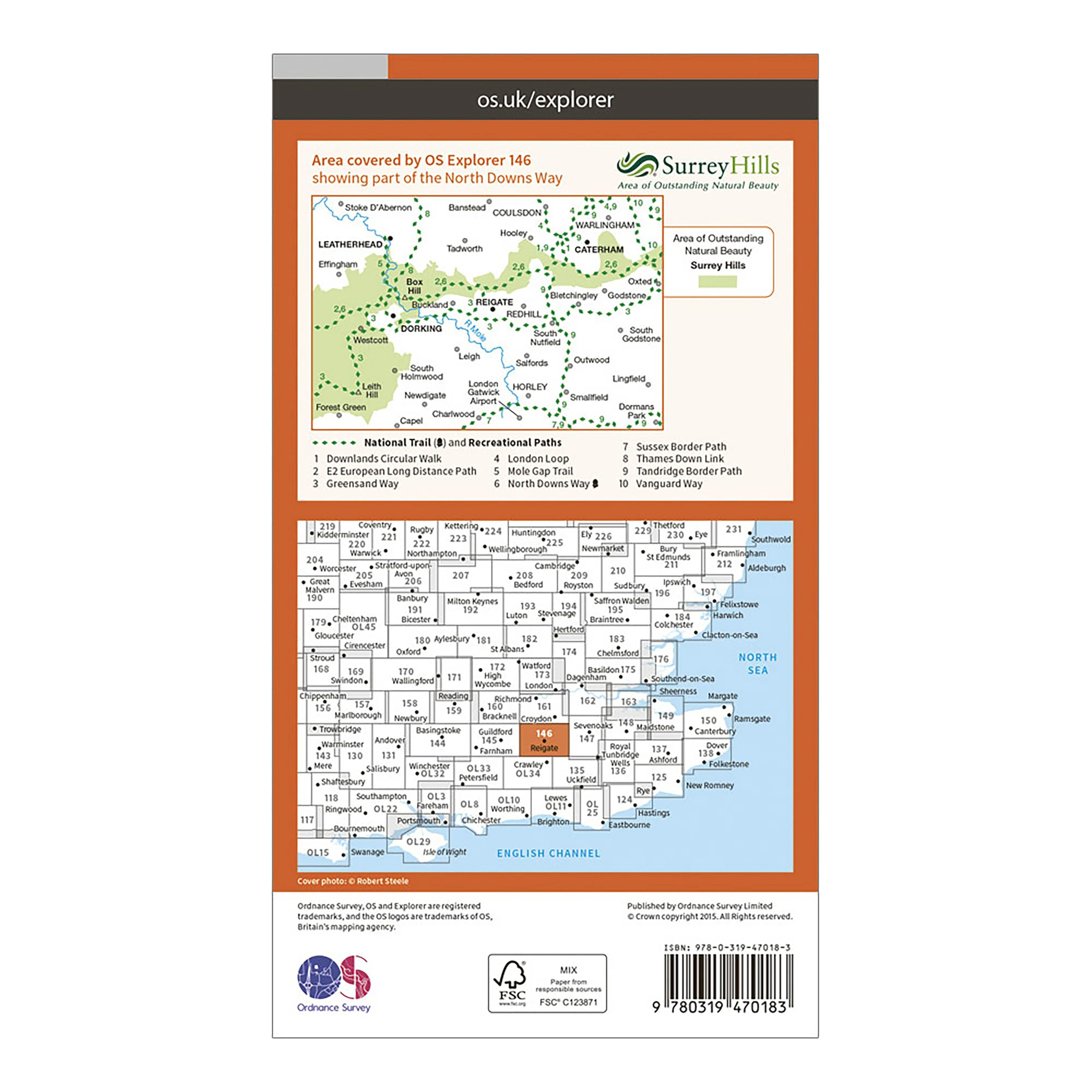 Explorer Active 146 Dorking, Box Hill & Reigate Map With Digital Version - Image 2