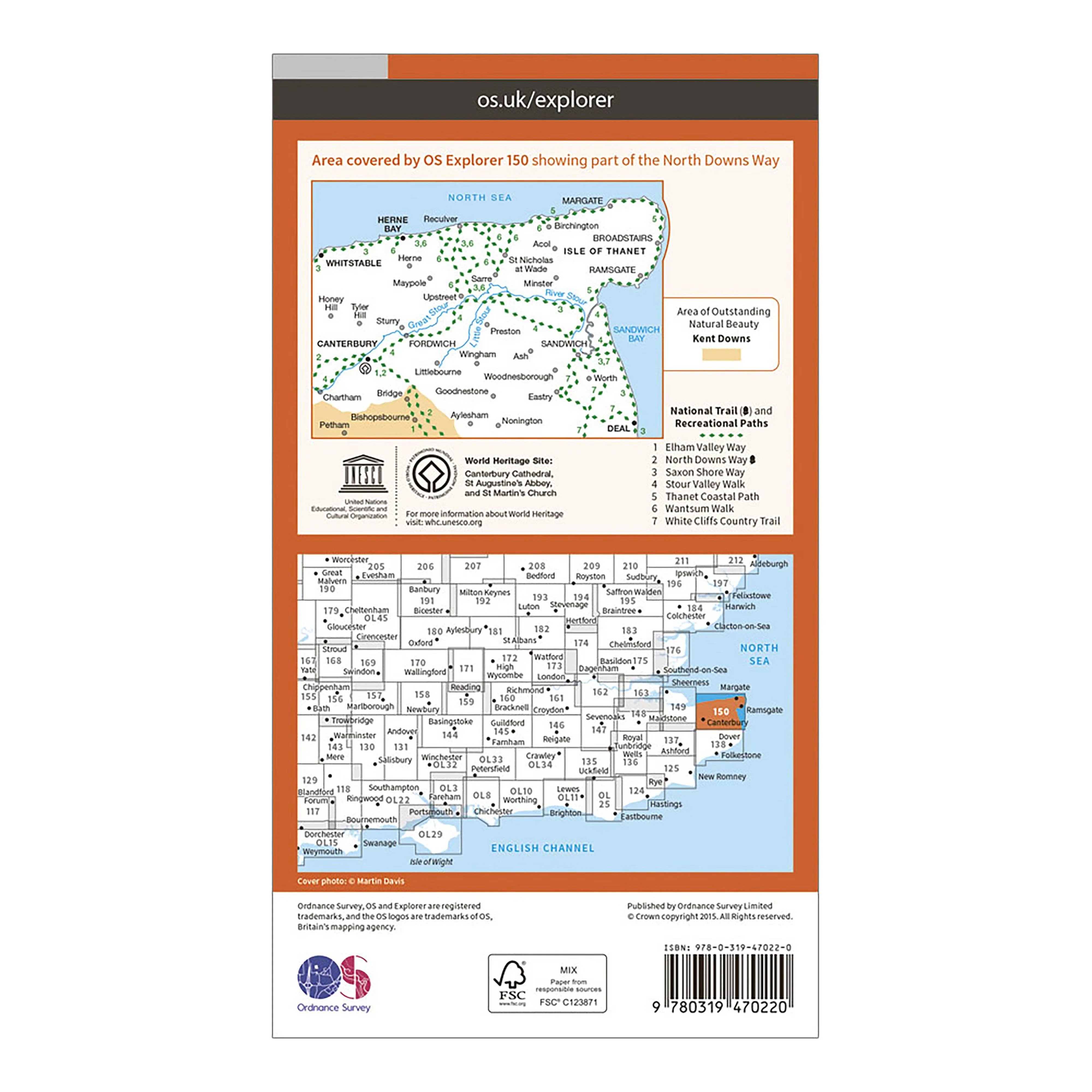 Explorer Active 150 Canterbury & The Isle of Thanet Map With Digital Version - Image 2