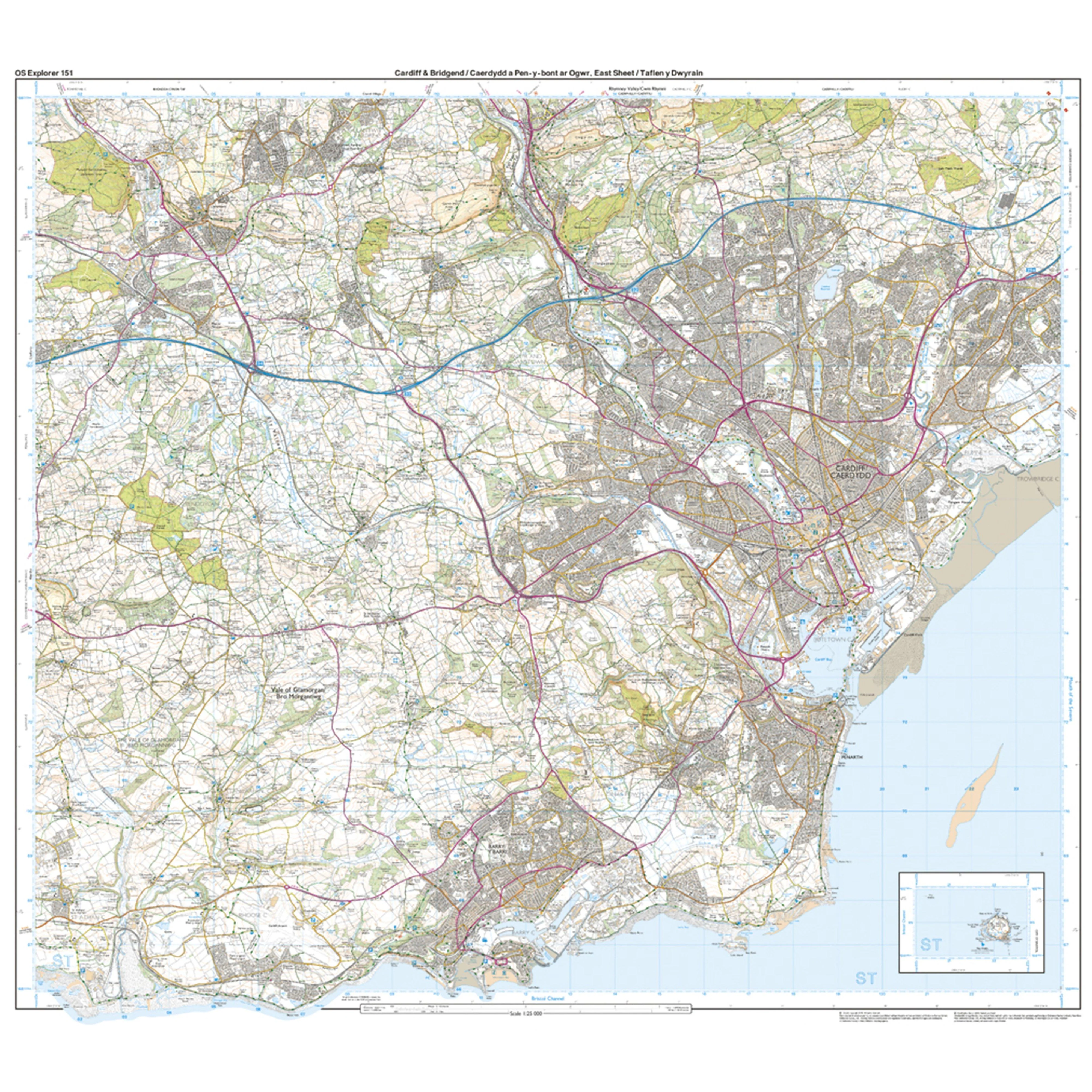 Explorer Active 151 Cardiff & Bridgend Map With Digital Version - Image 3