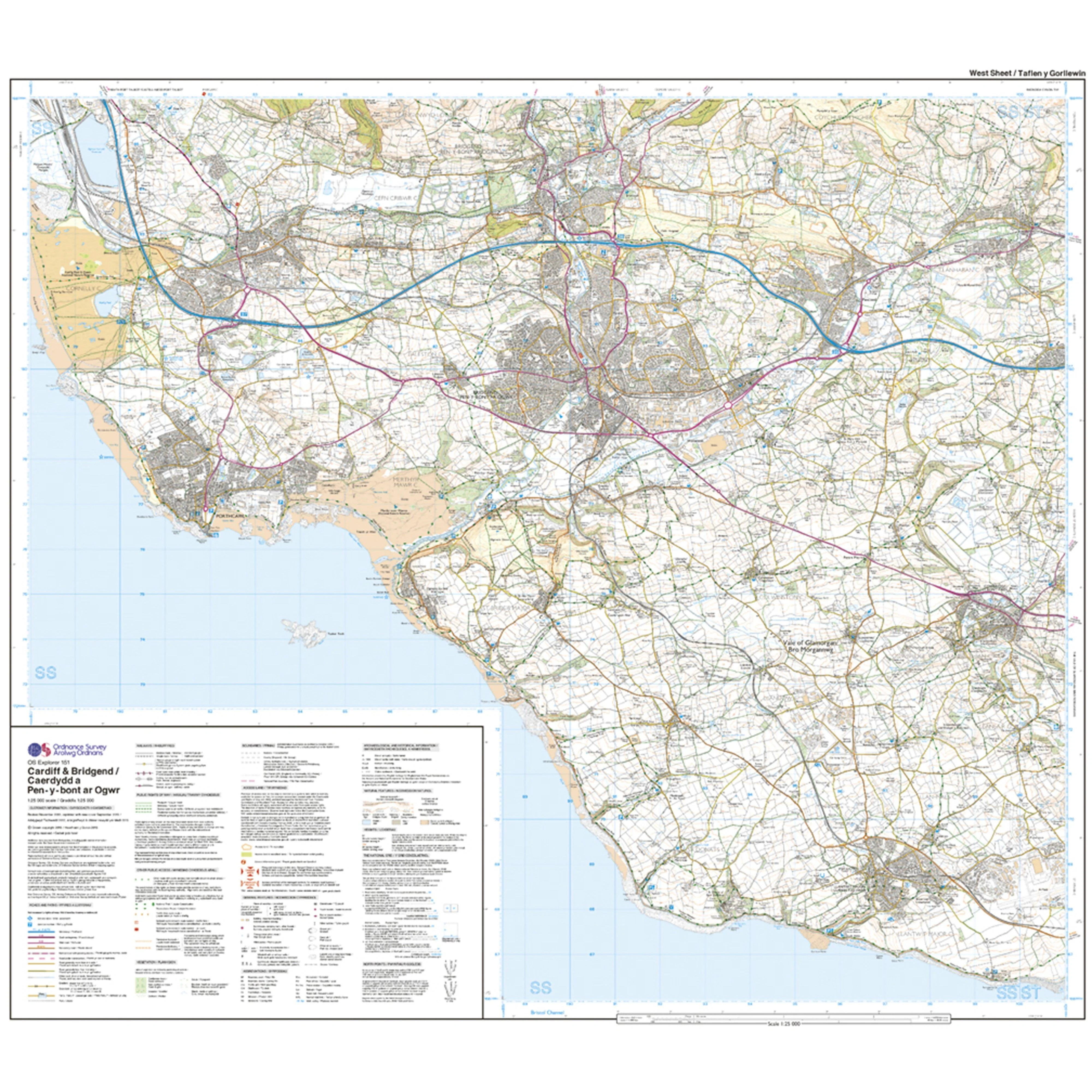 Explorer Active 151 Cardiff & Bridgend Map With Digital Version - Image 4