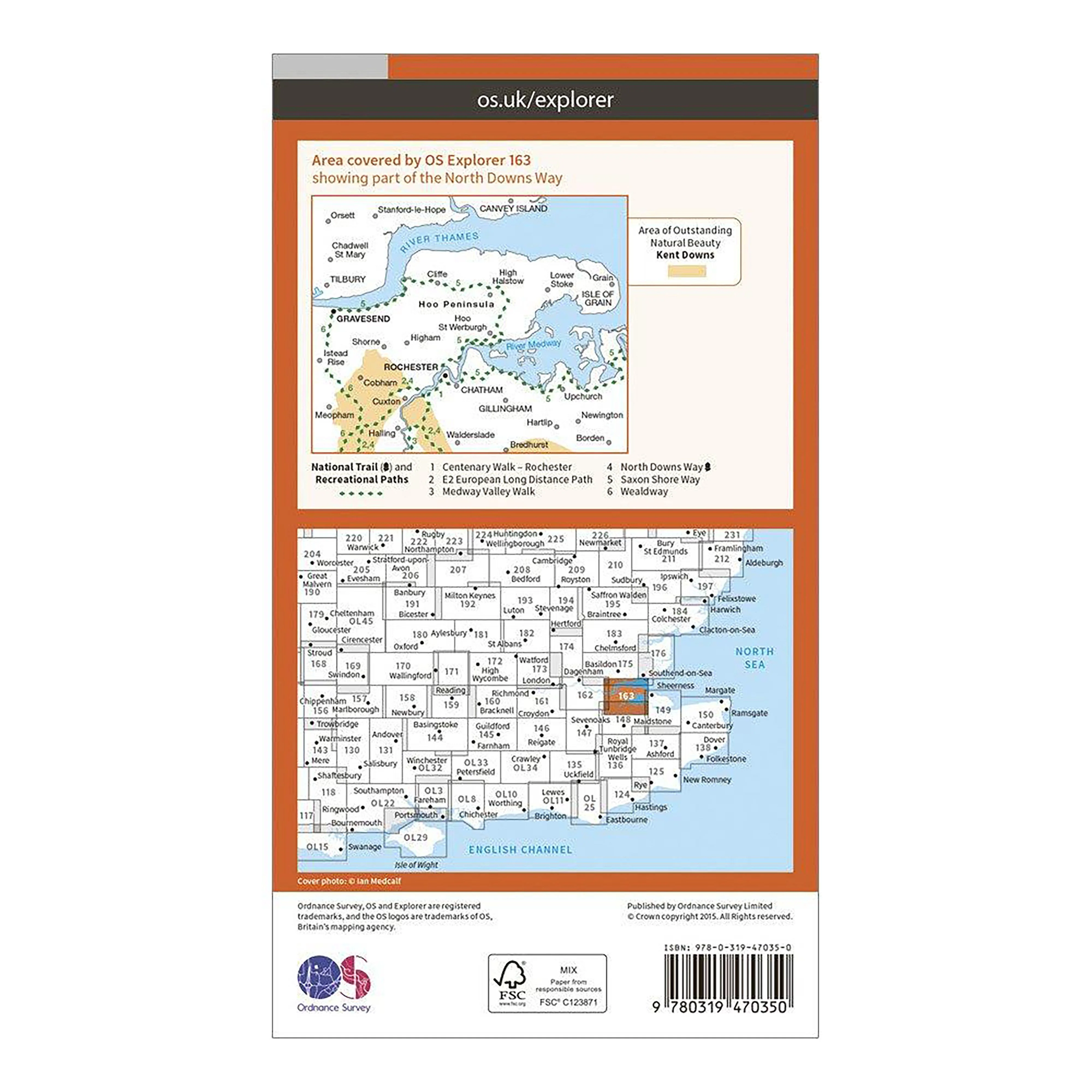 Explorer Active 163 Gravesend & Rochester Map With Digital Version - Image 2