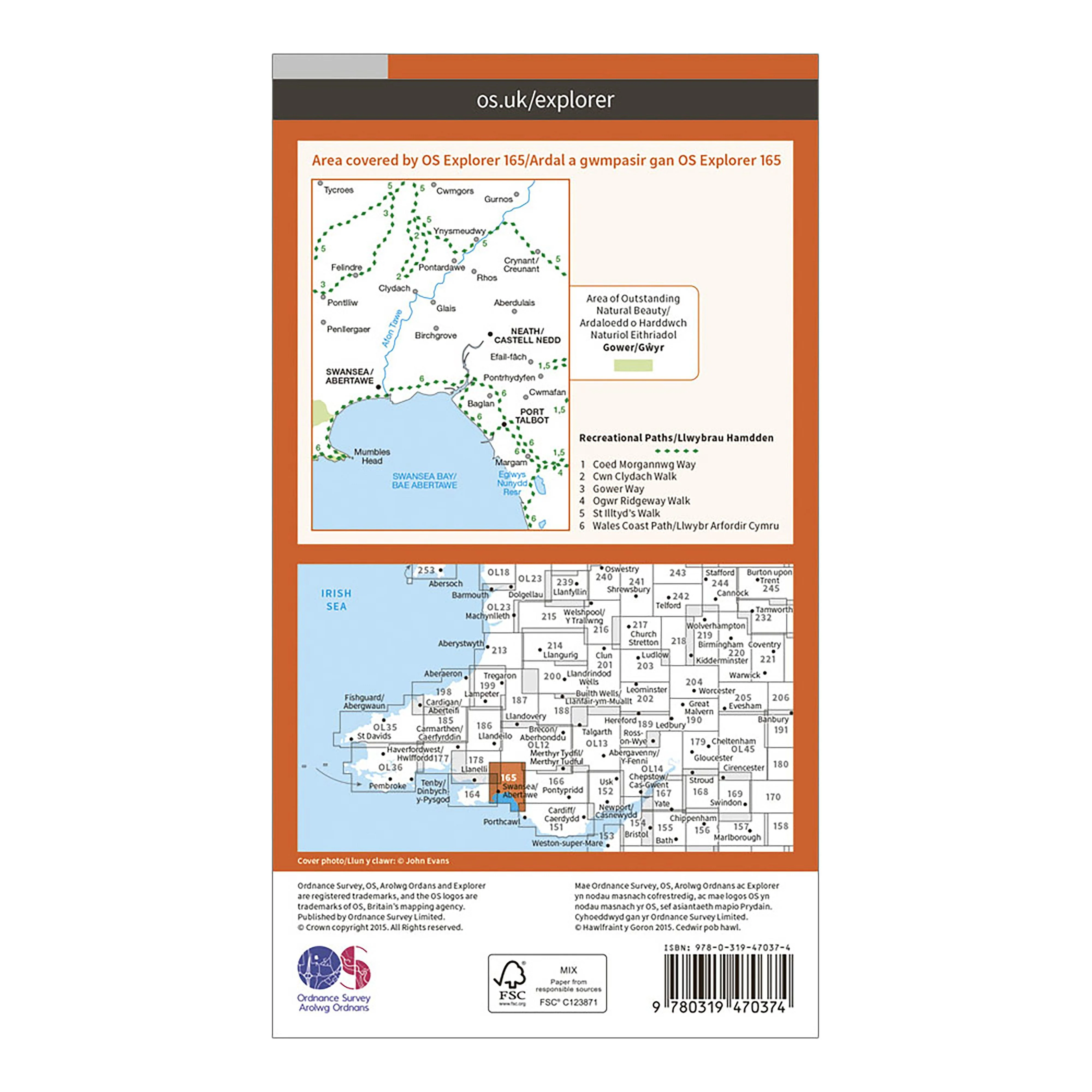 Explorer Active 165 Swansea, Neath & Port Talbot Map With Digital Version - Image 2