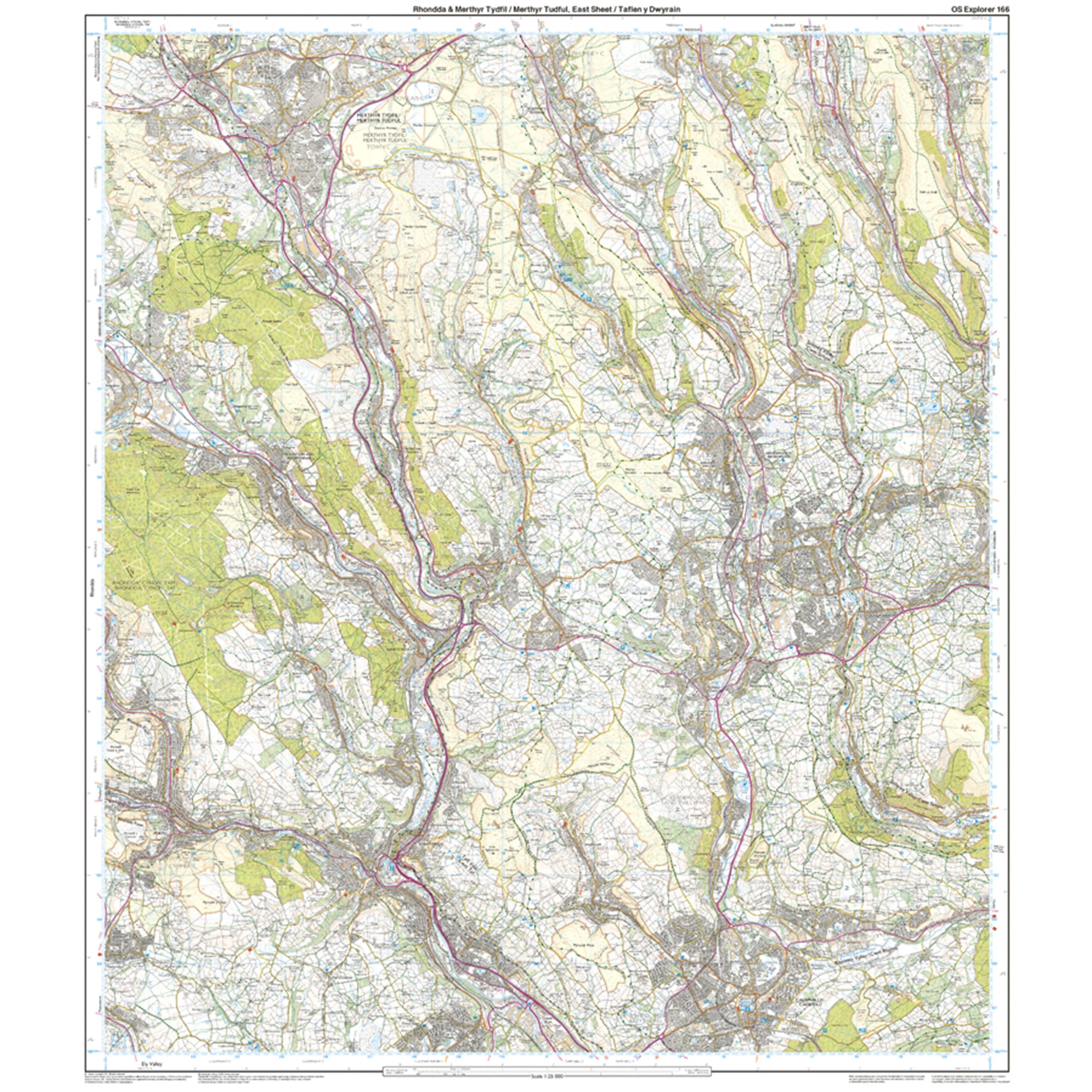Explorer Active 166 Rhondda  Merthyr Tydfil Map with Digital Version - Image 3