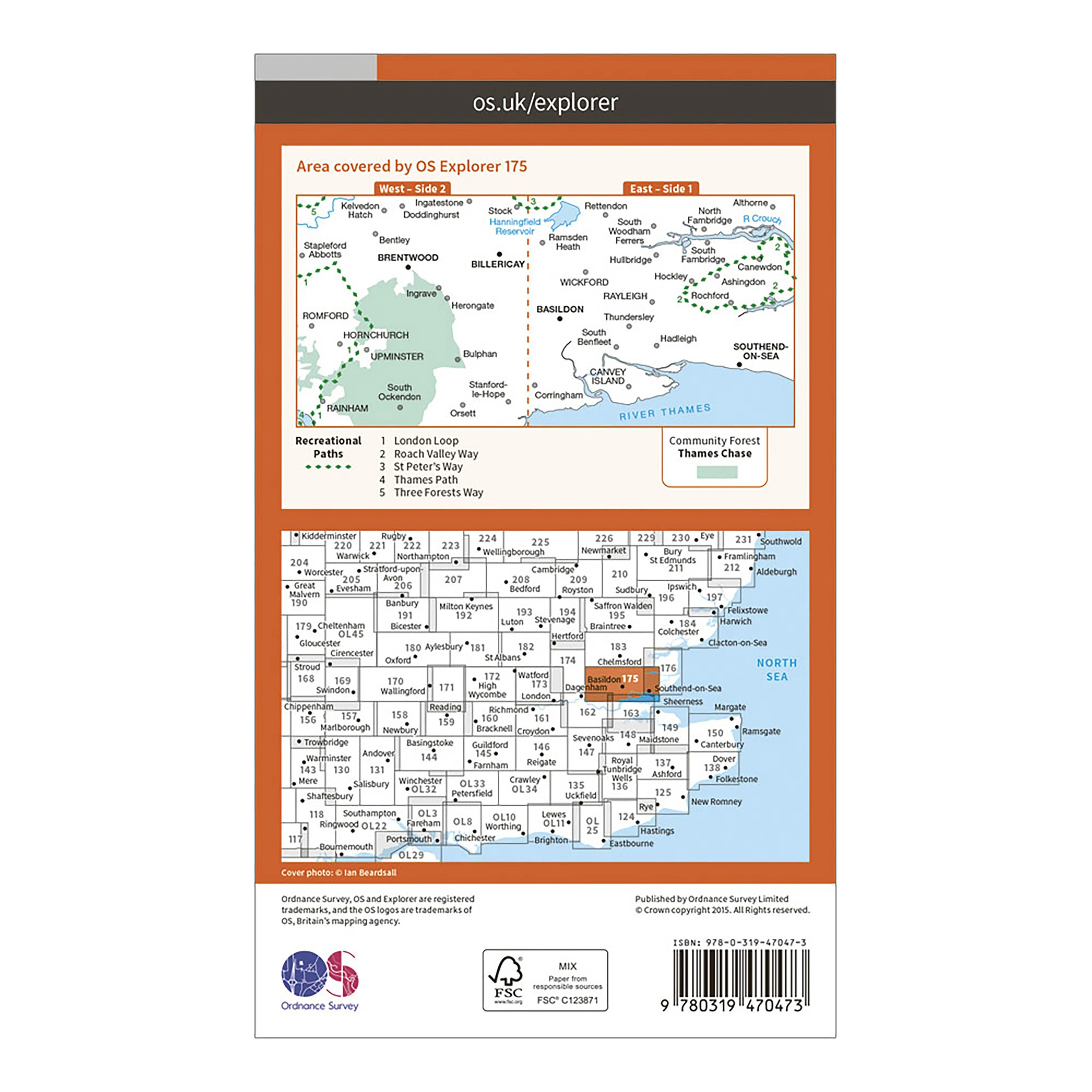 Explorer Active 175 Southend-on-Sea & Basildon Map With Digital Version - Image 2
