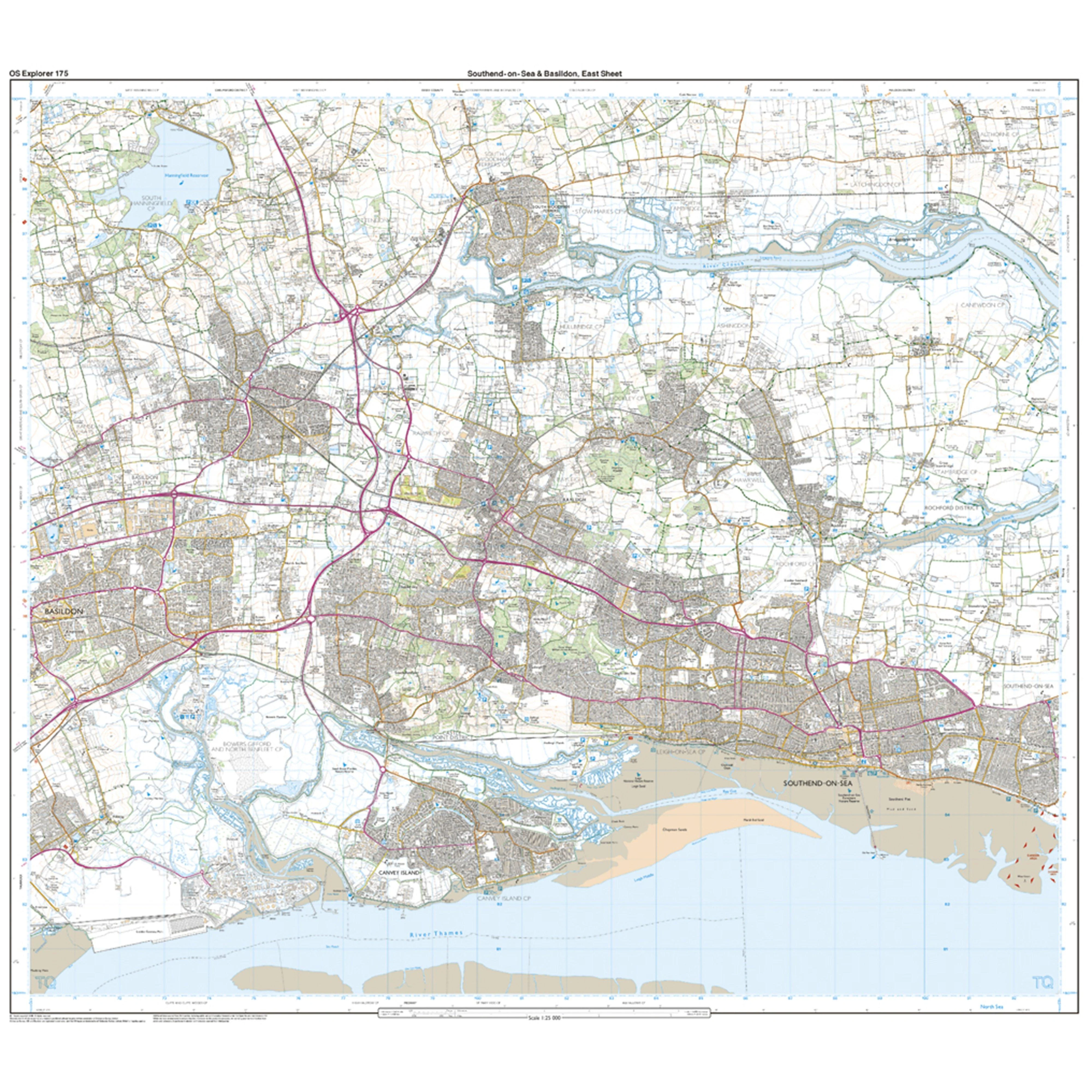 Explorer Active 175 Southend-on-Sea & Basildon Map With Digital Version - Image 3