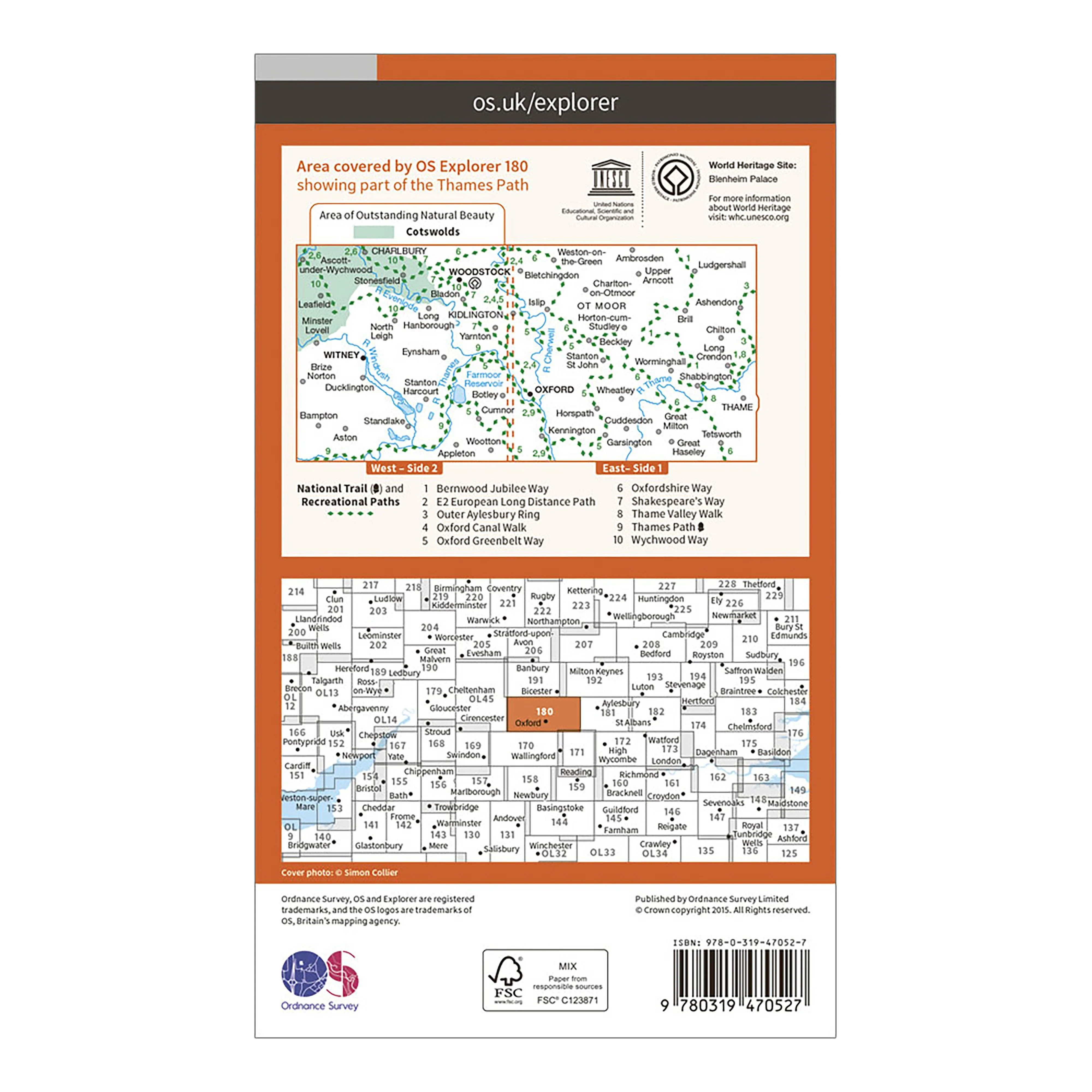 Explorer Active 180 Oxford, Witney & Woodstock Map With Digital Version - Image 2