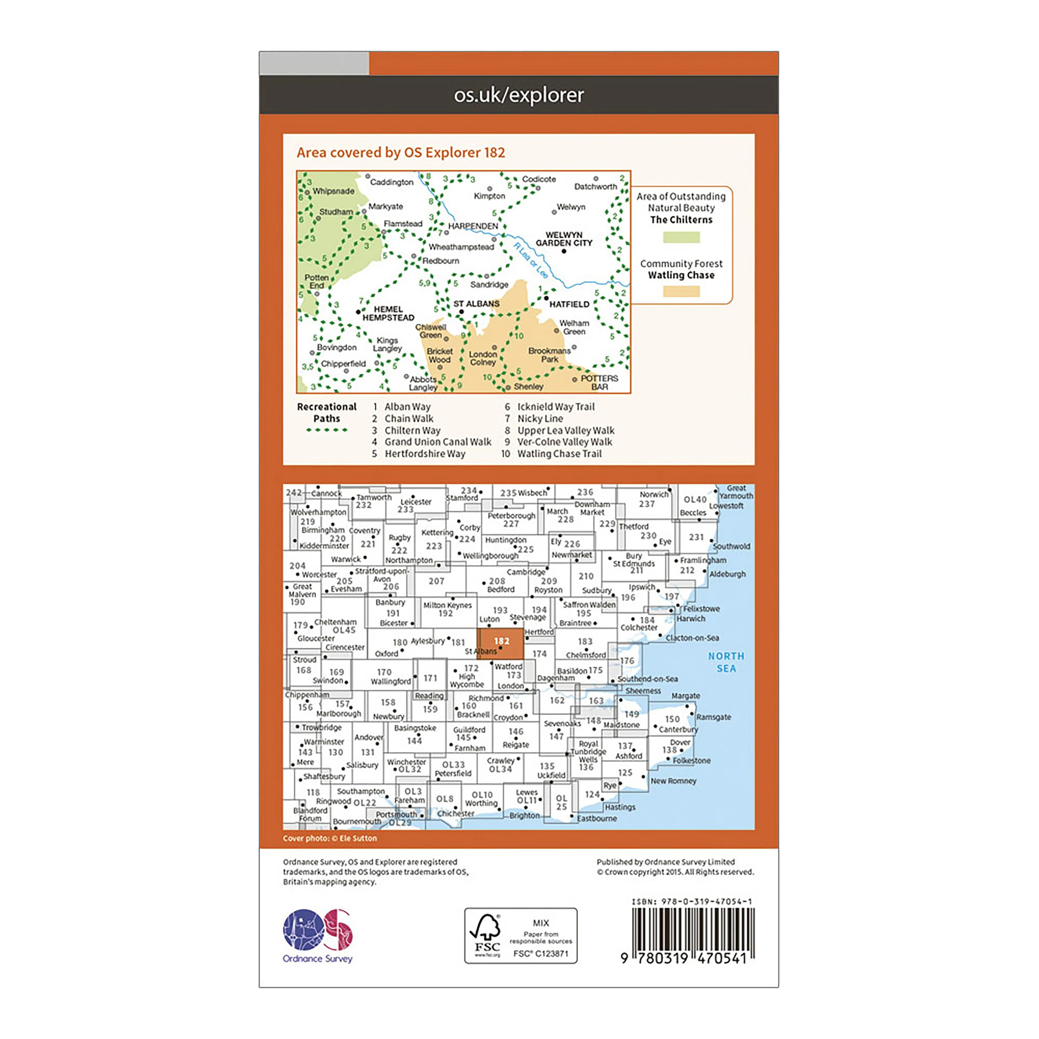 Explorer Active 182 St Albans & Hatfield Map With Digital Version - Image 2