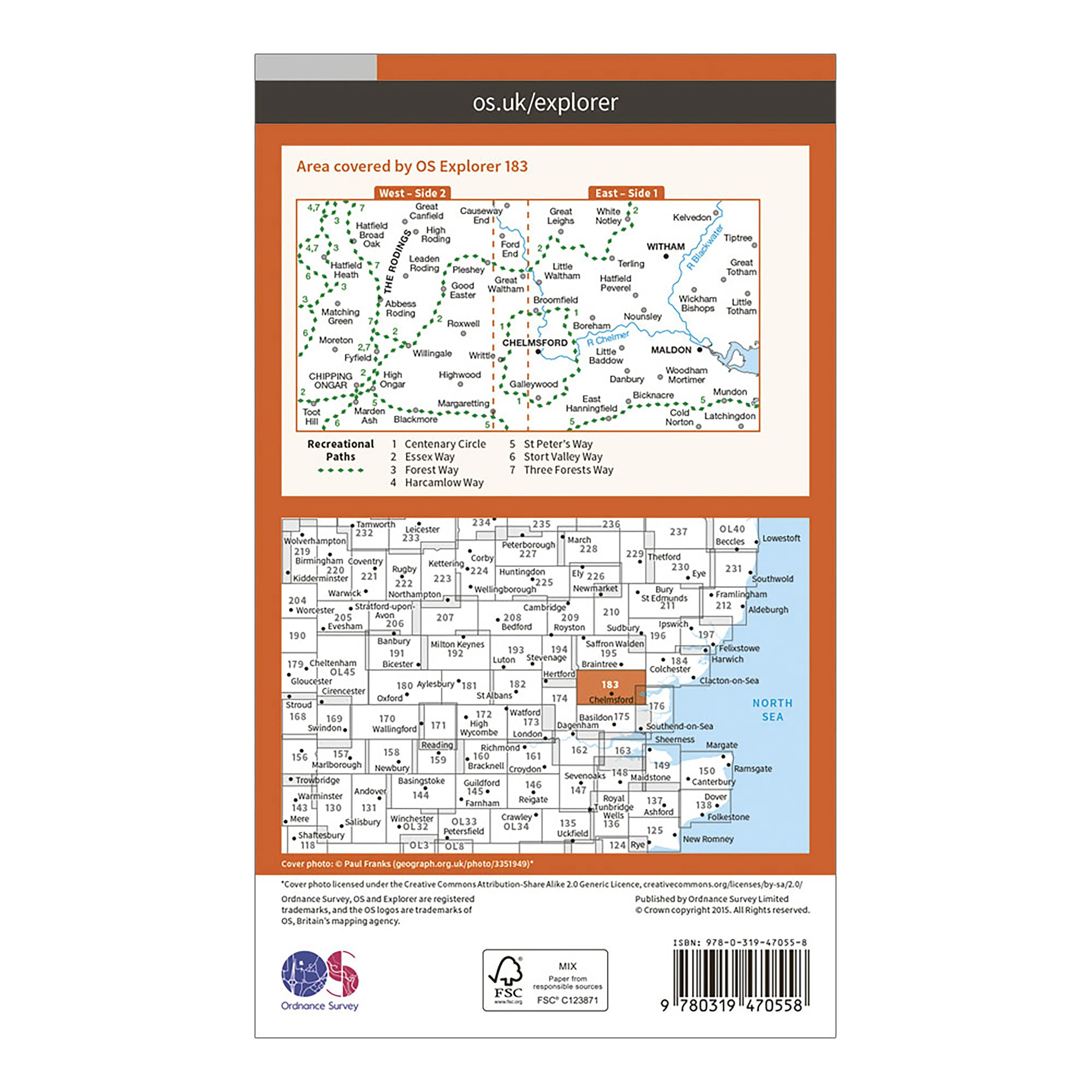 Explorer Active 183 Chelmsford  The Rodings Map With Digital Version - Image 2