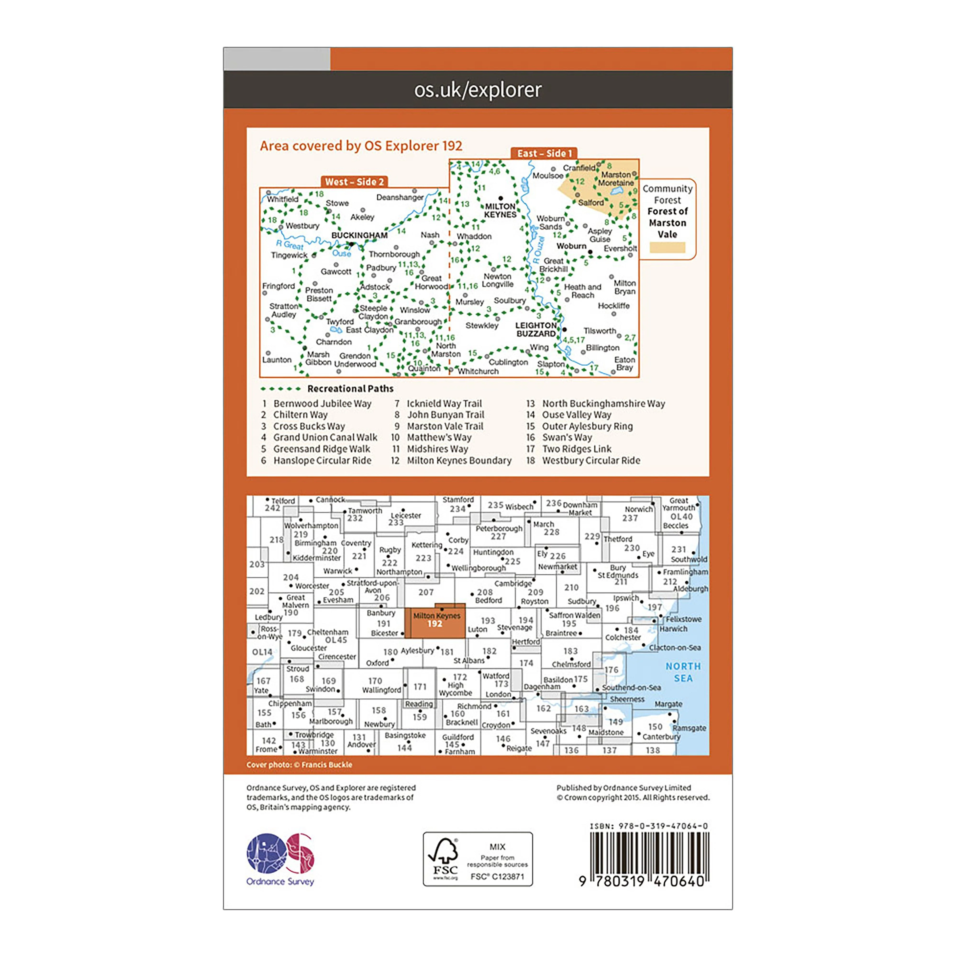 Explorer Active 192 Buckingham & Milton Keynes Map With Digital Version - Image 2