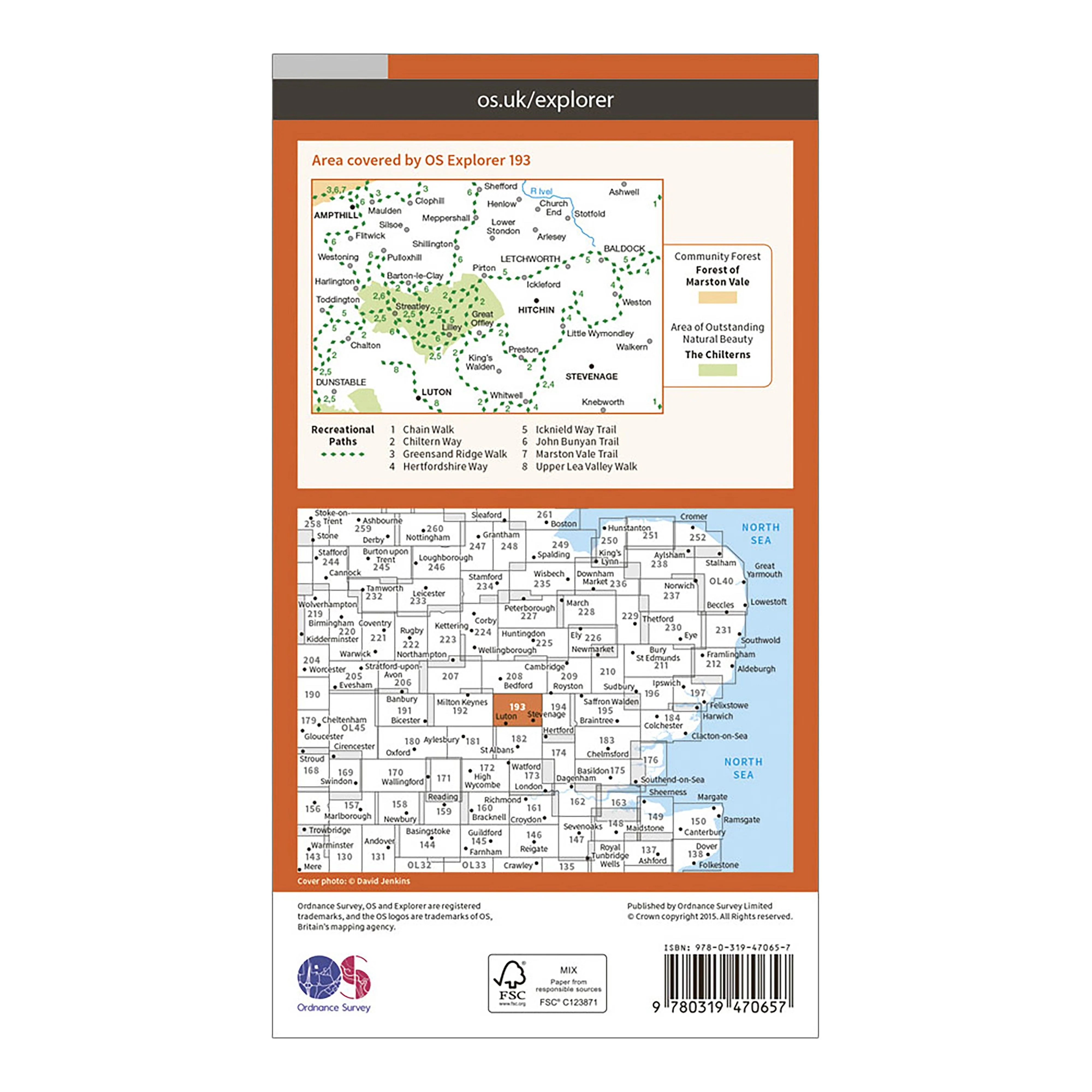 Explorer Active 193 Luton & Stevenage Map With Digital Version - Image 2