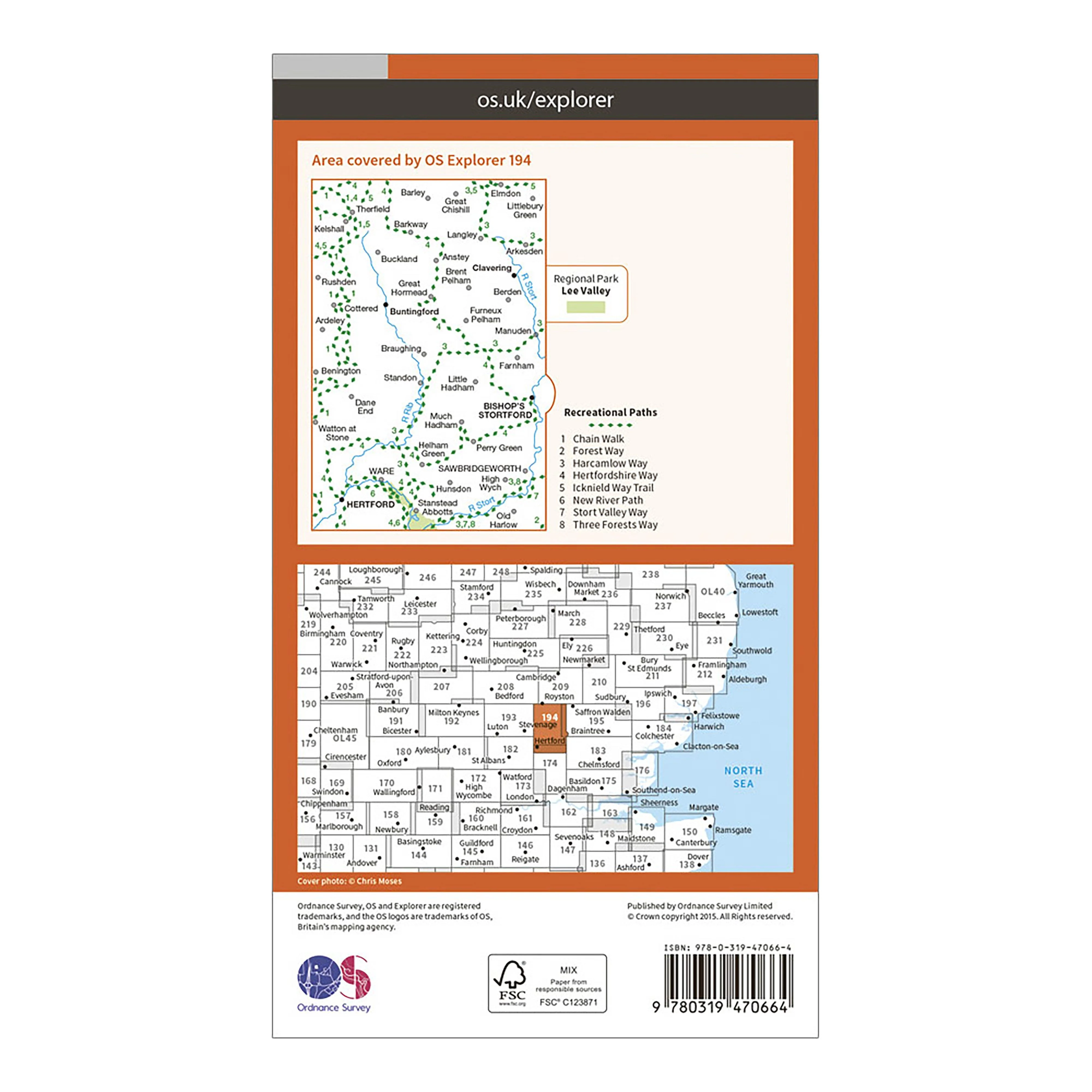 Explorer Active 194 Hertford & Bishop's Stortford Map With Digital Version - Image 2