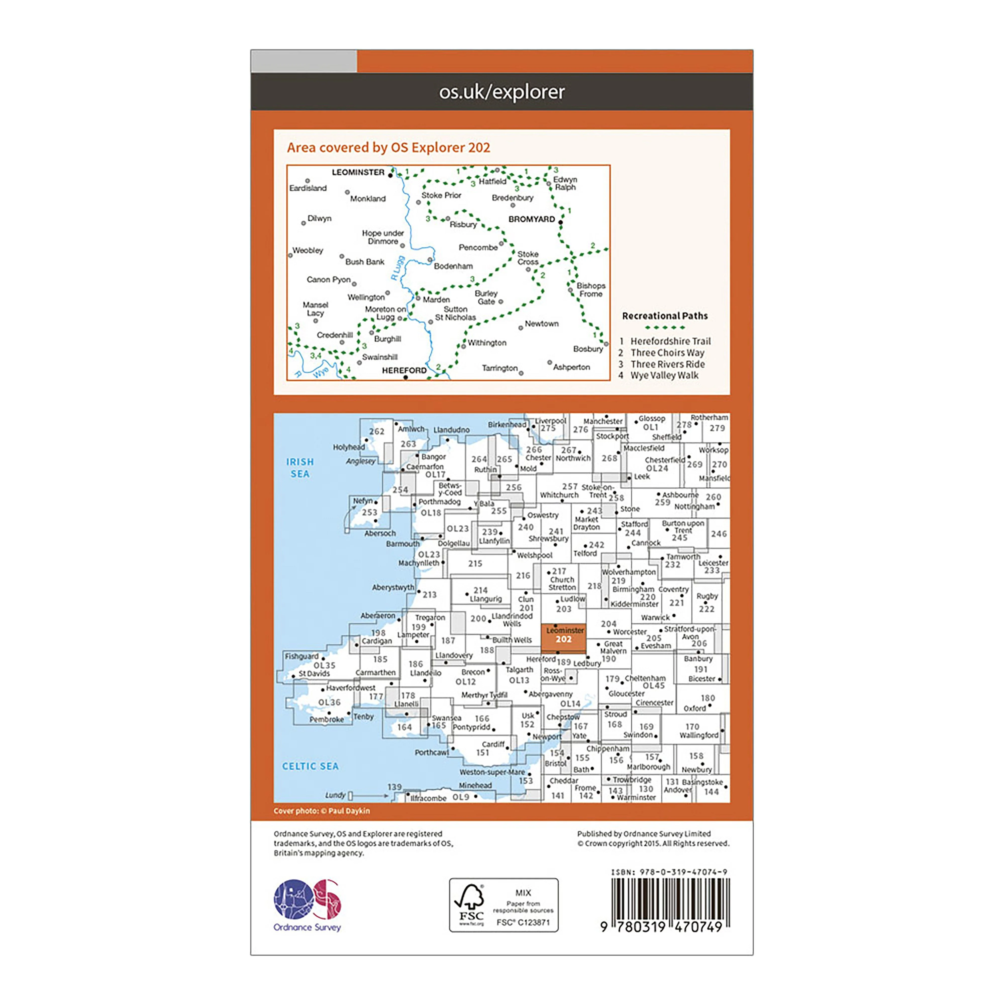 Explorer Active 202 Leominster  Bromyard Map With Digital Version - Image 2