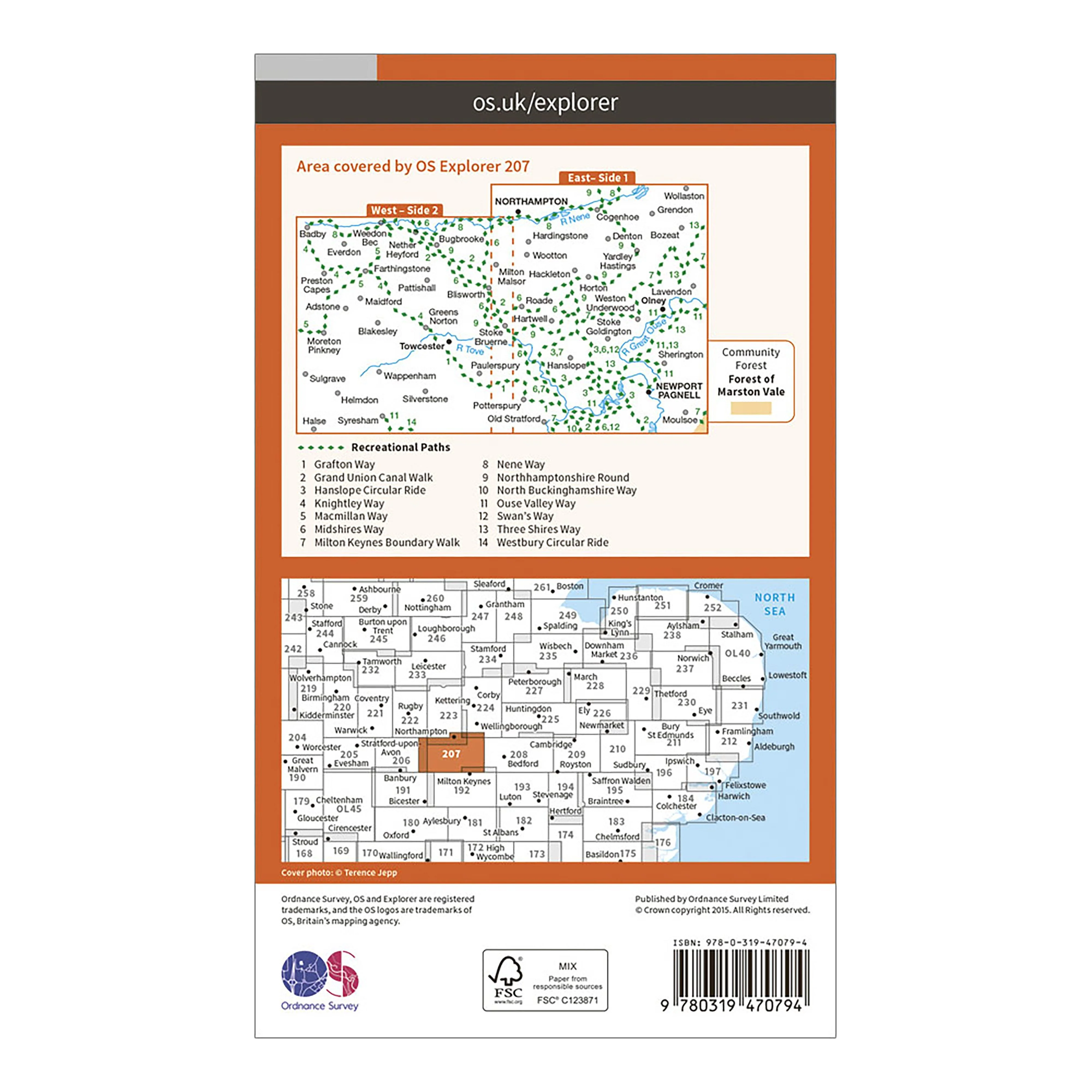 Explorer Active 207 Newport Pagnell & Northampton South Map With Digital Version - Image 2