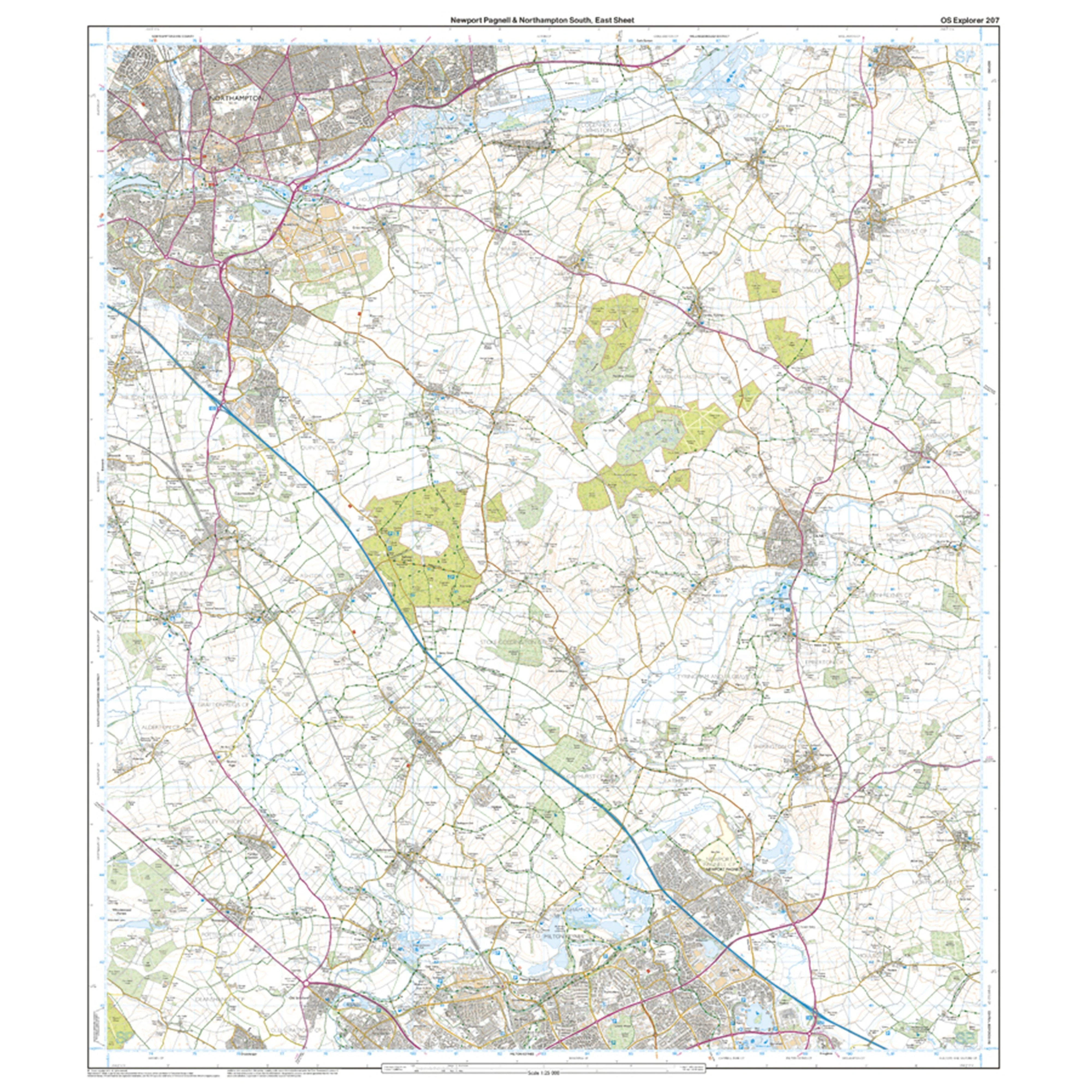 Explorer Active 207 Newport Pagnell & Northampton South Map With Digital Version - Image 3
