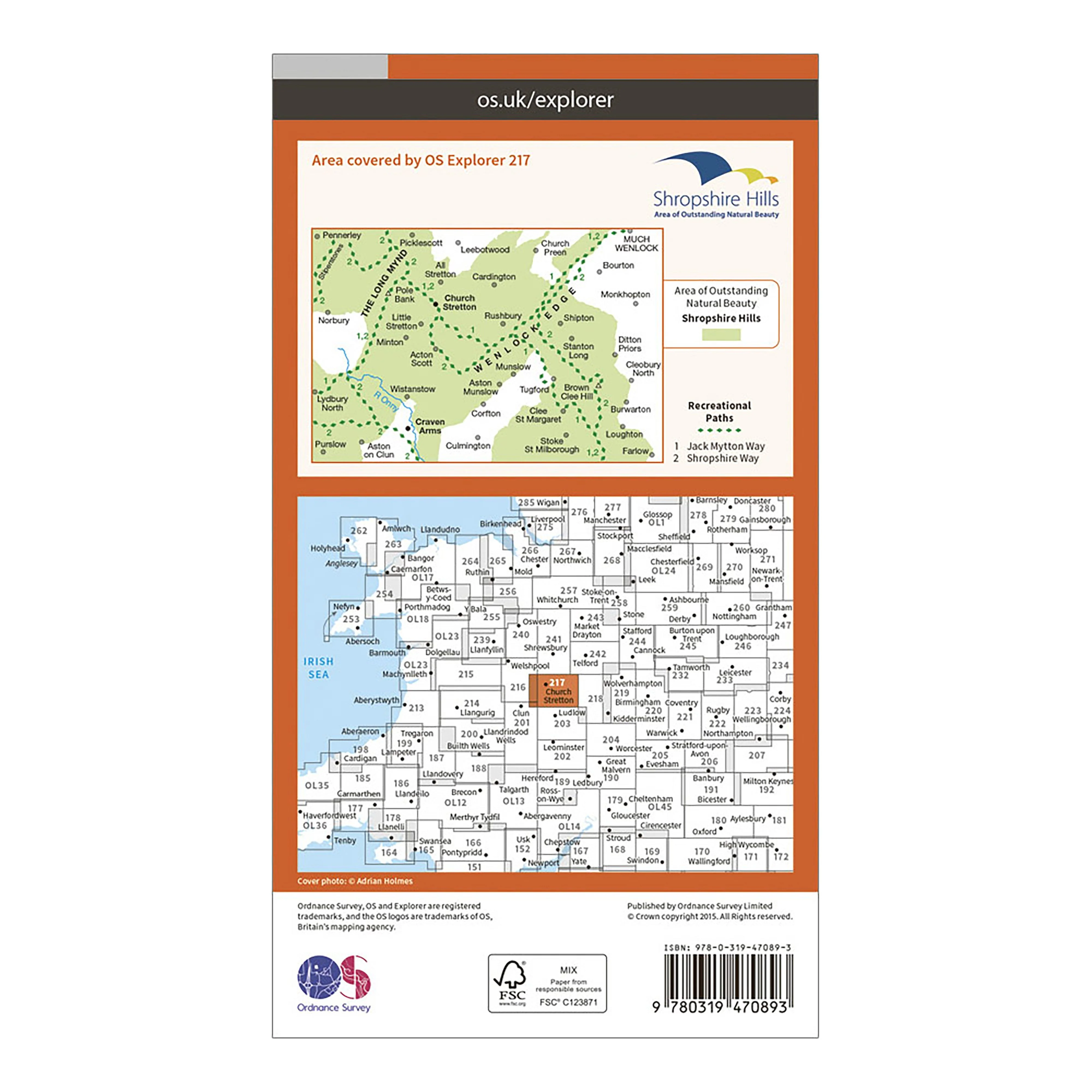 Explorer Active 217 The Long Mynd  Wenlock Edge Map With Digital Version - Image 2