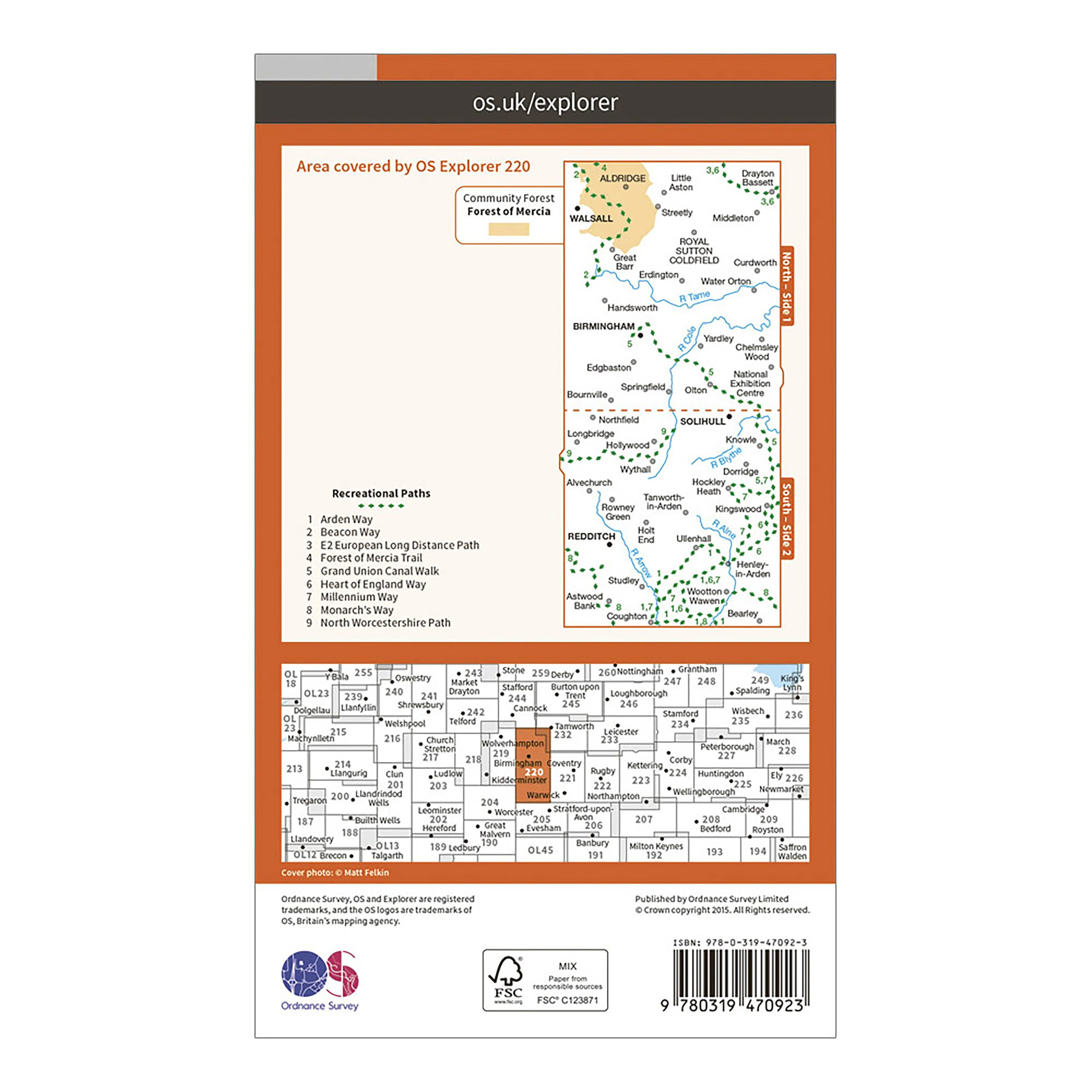 Explorer Active 220 Birmingham, Walsall, Solihull & Redditch Map With Digital Version - Image 2