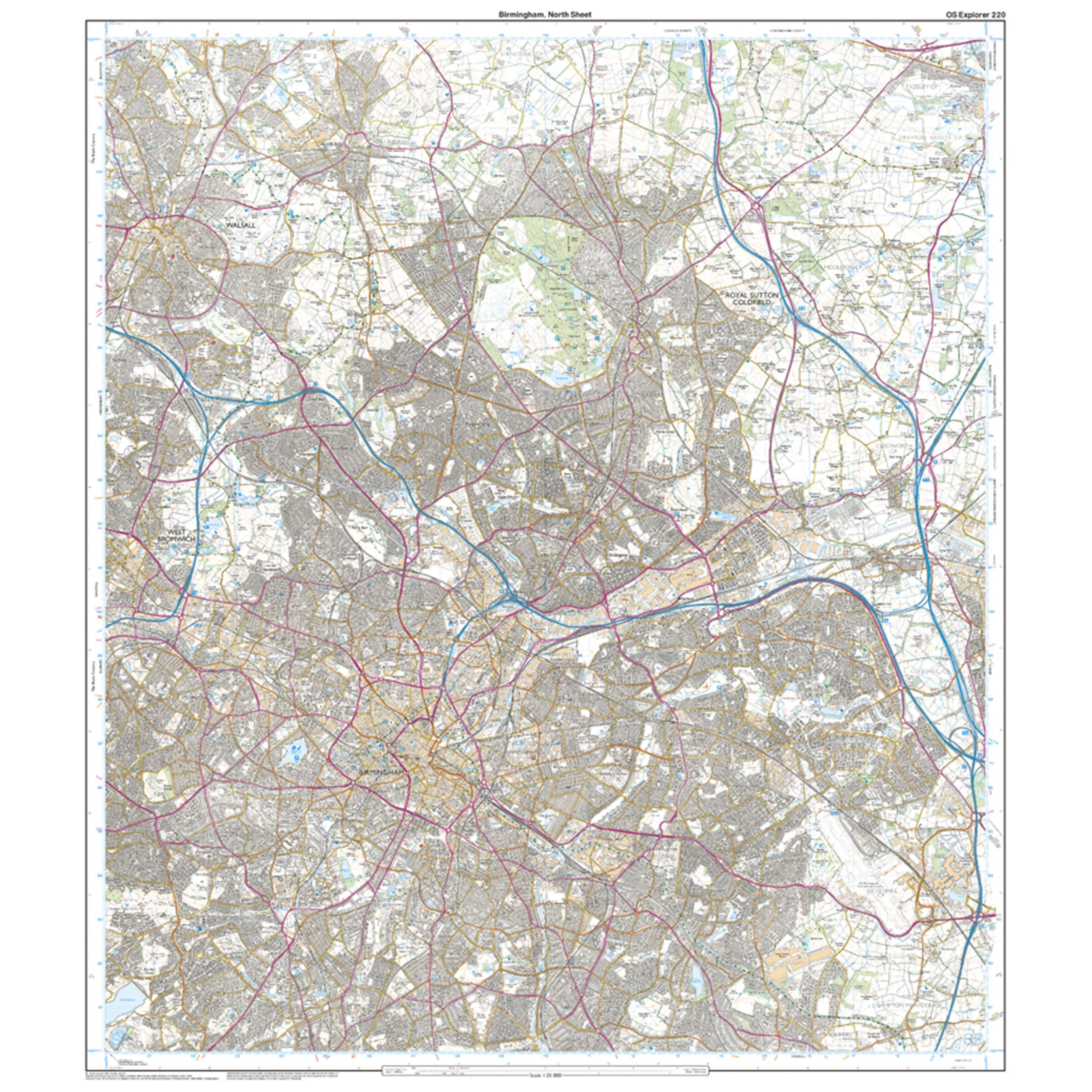 Explorer Active 220 Birmingham, Walsall, Solihull & Redditch Map With Digital Version - Image 3