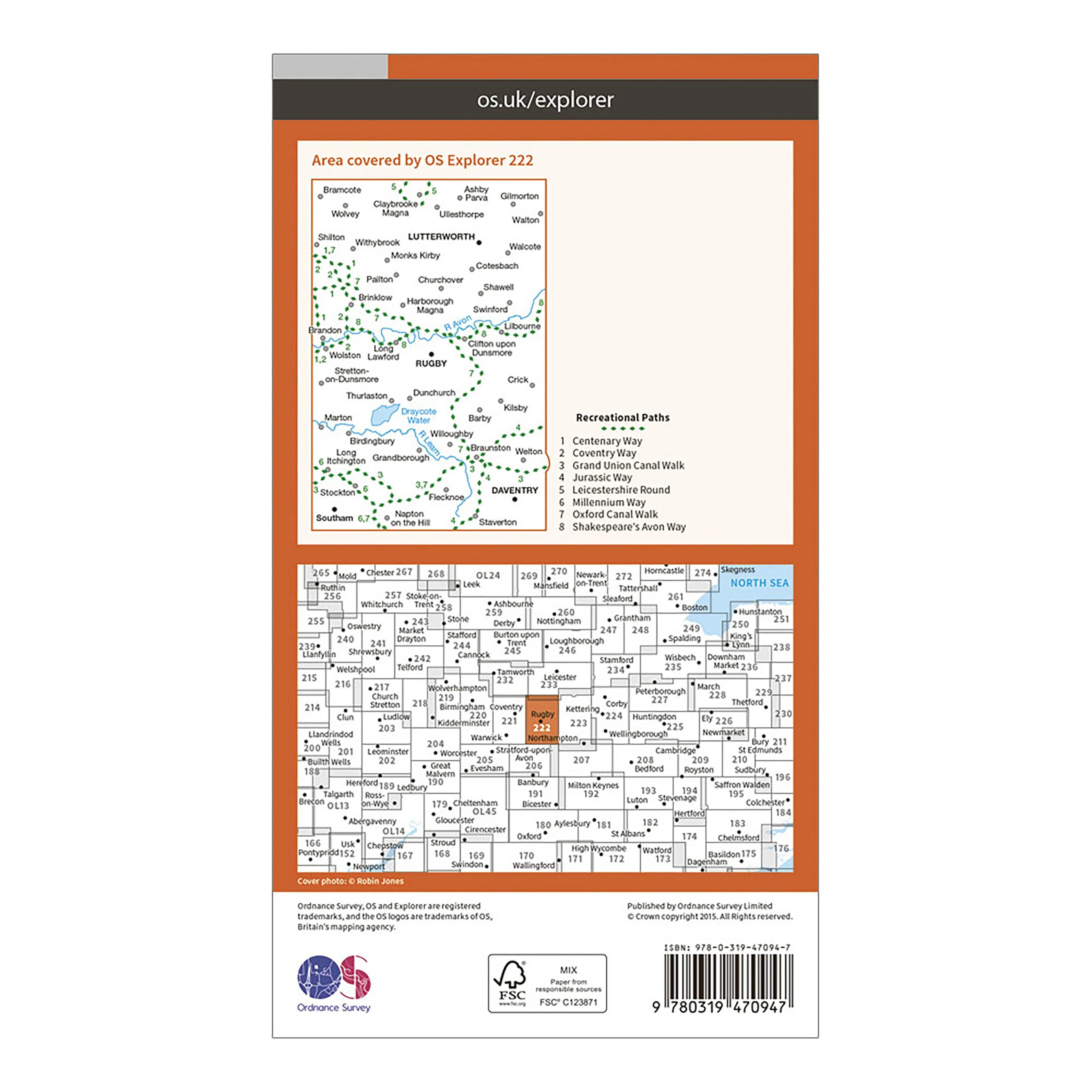 Explorer Active 222 Rugby & Daventry Map With Digital Version - Image 2