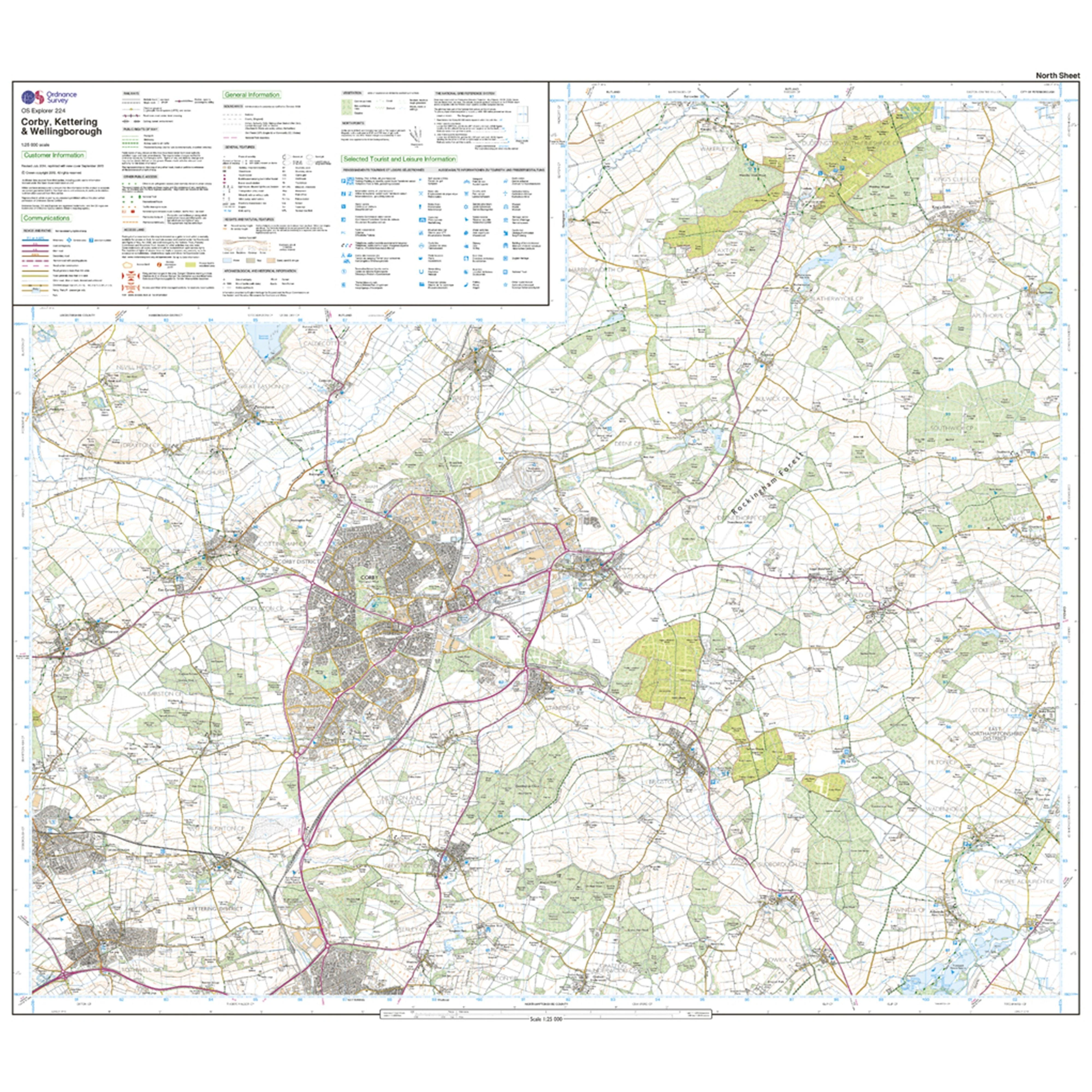 Explorer Active 224 Corby, Kettering & Wellingborough Map With Digital Version - Image 3