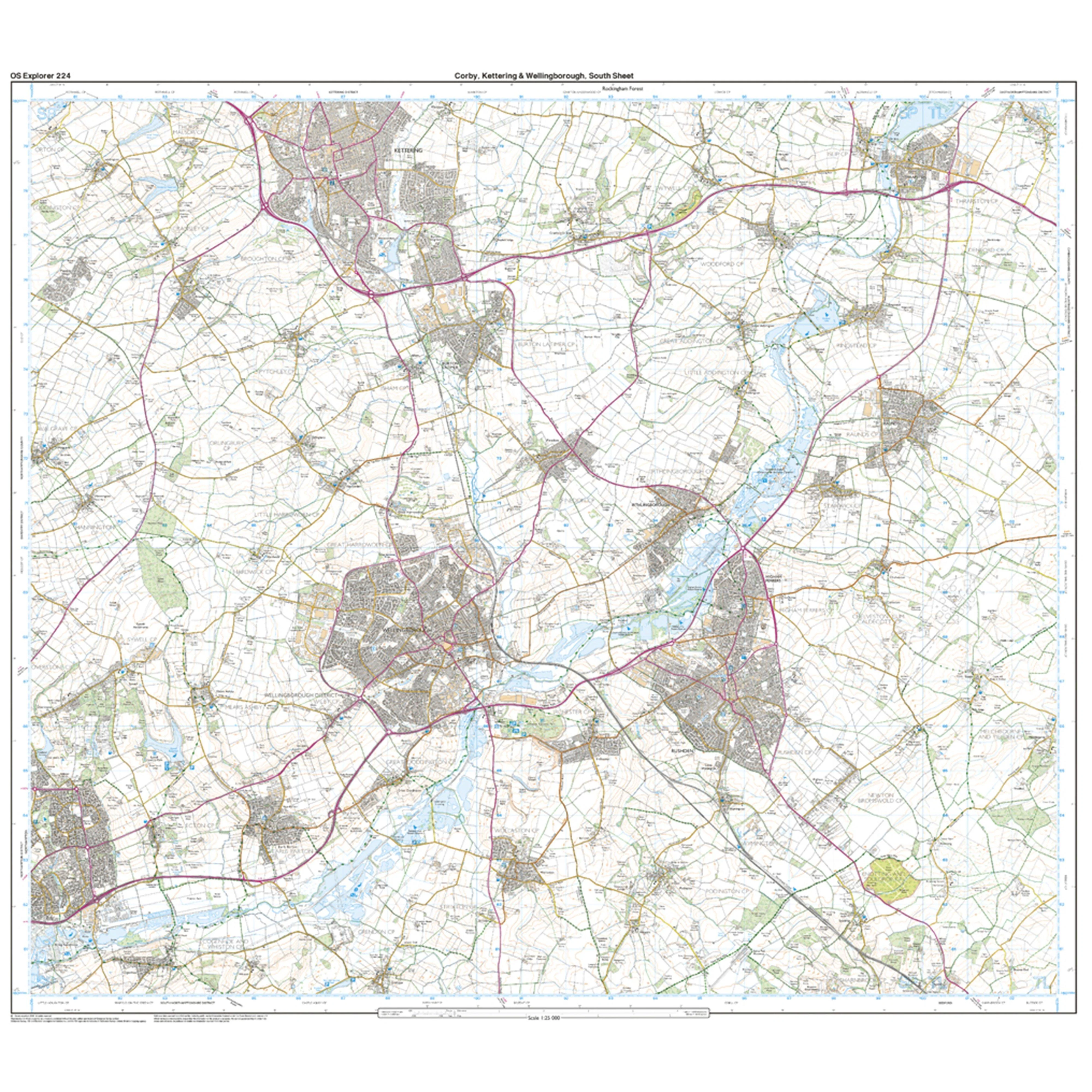 Explorer Active 224 Corby, Kettering & Wellingborough Map With Digital Version - Image 4