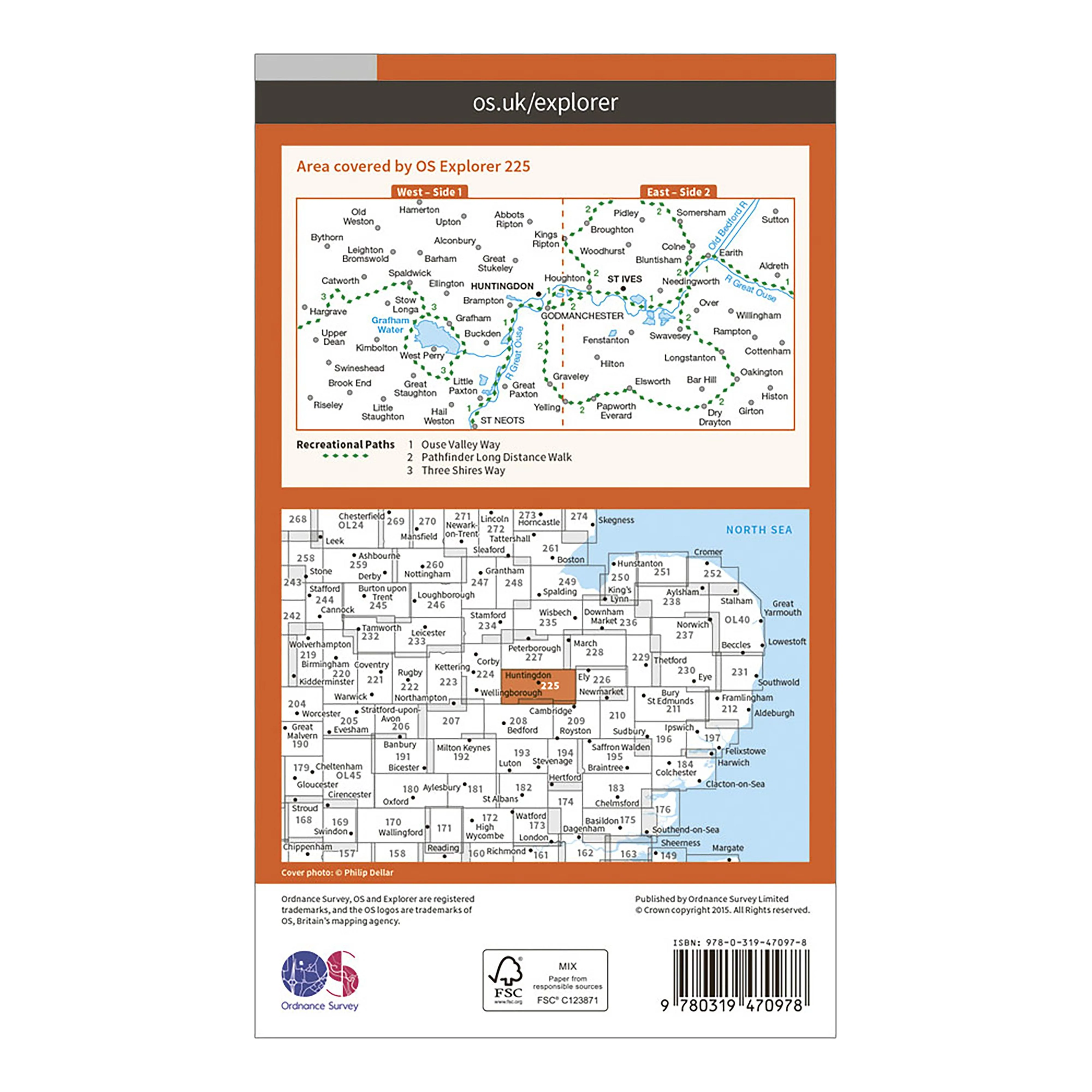 Explorer Active 225 Huntingdon & St Ives Map With Digital Version - Image 2