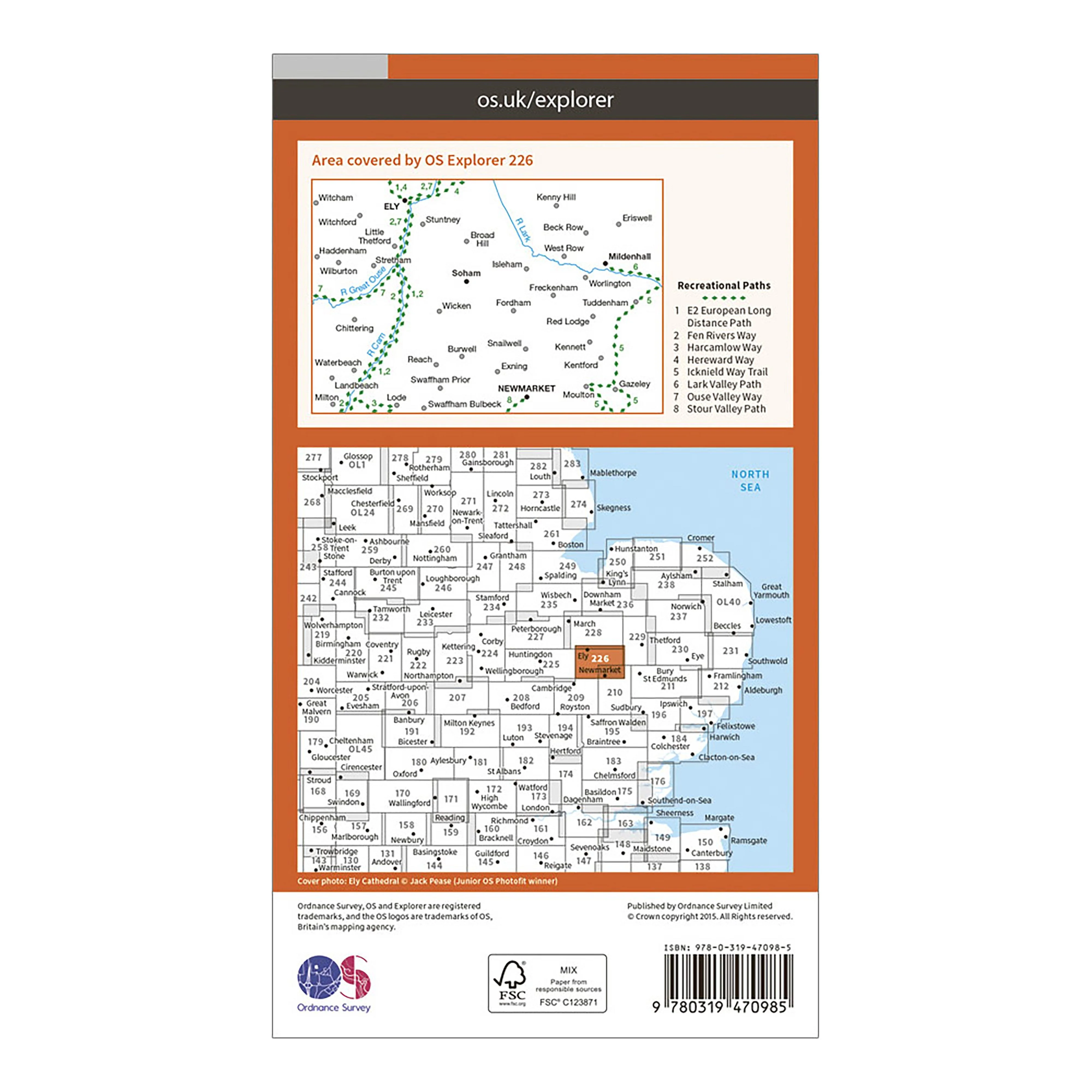Explorer Active 226 Ely  Newmarket Map With Digital Version - Image 2