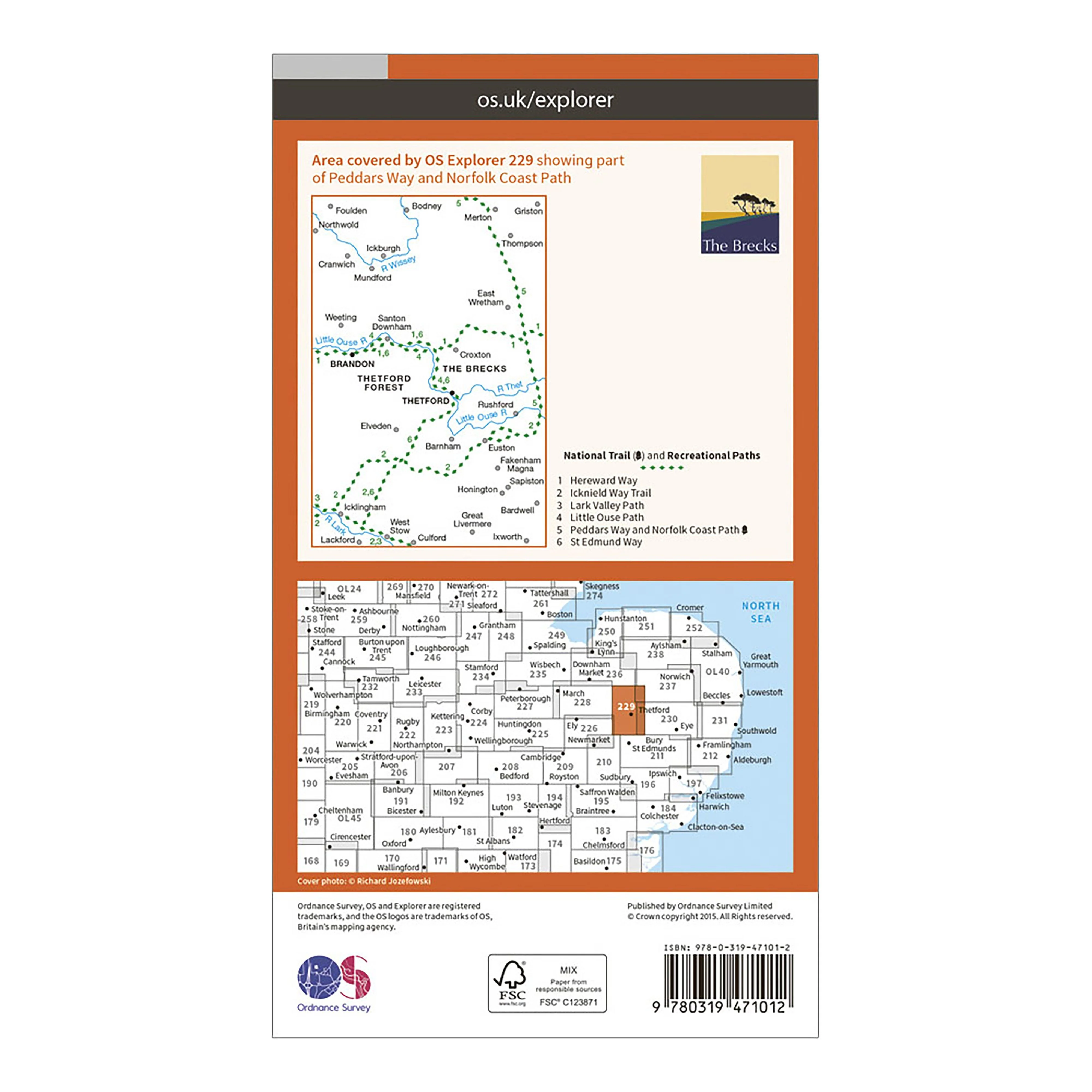 Explorer Active 229 Thetford Forest in the Brecks Map With Digital Version - Image 2