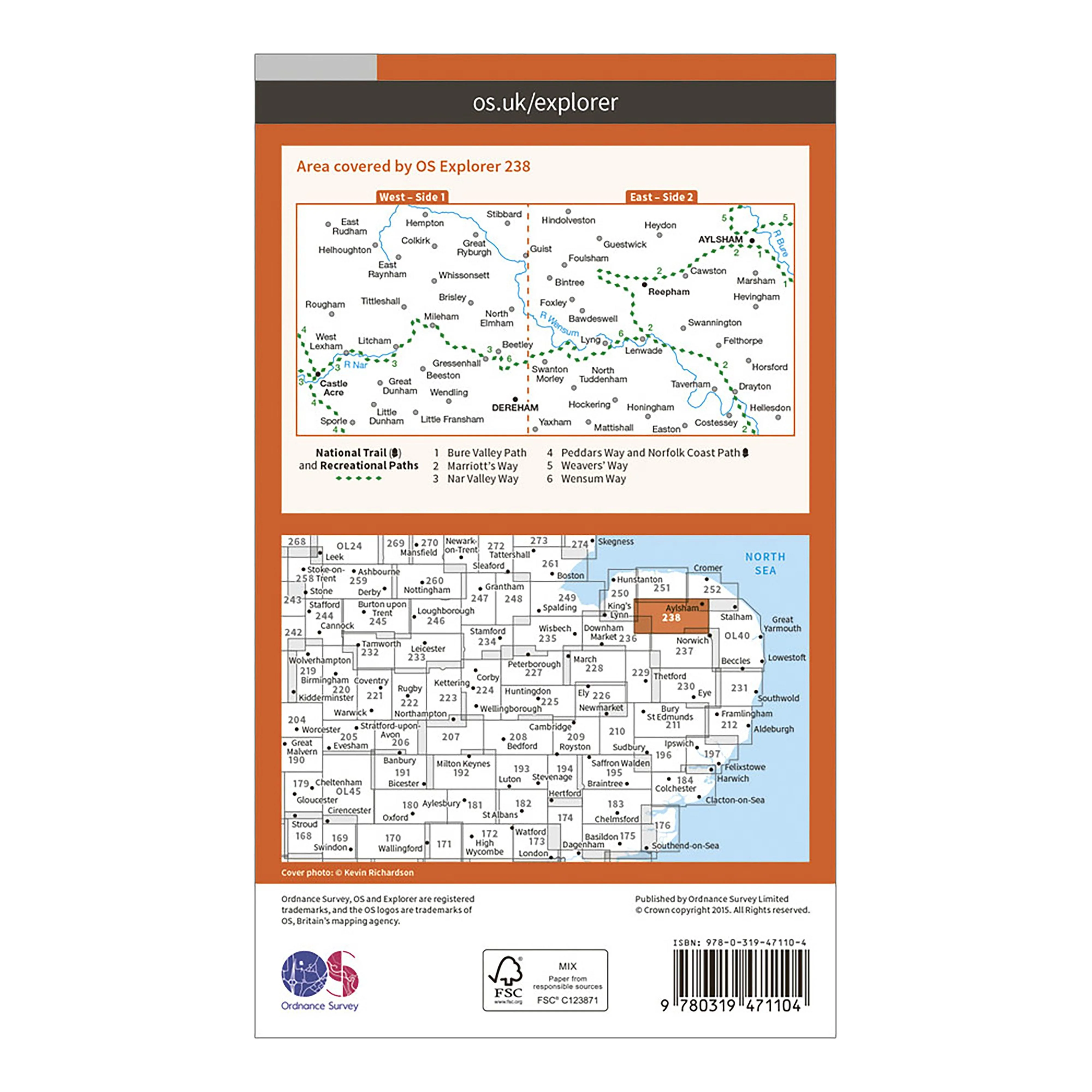 Explorer Active 238 East Dereham & Aylsham Map With Digital Version - Image 2