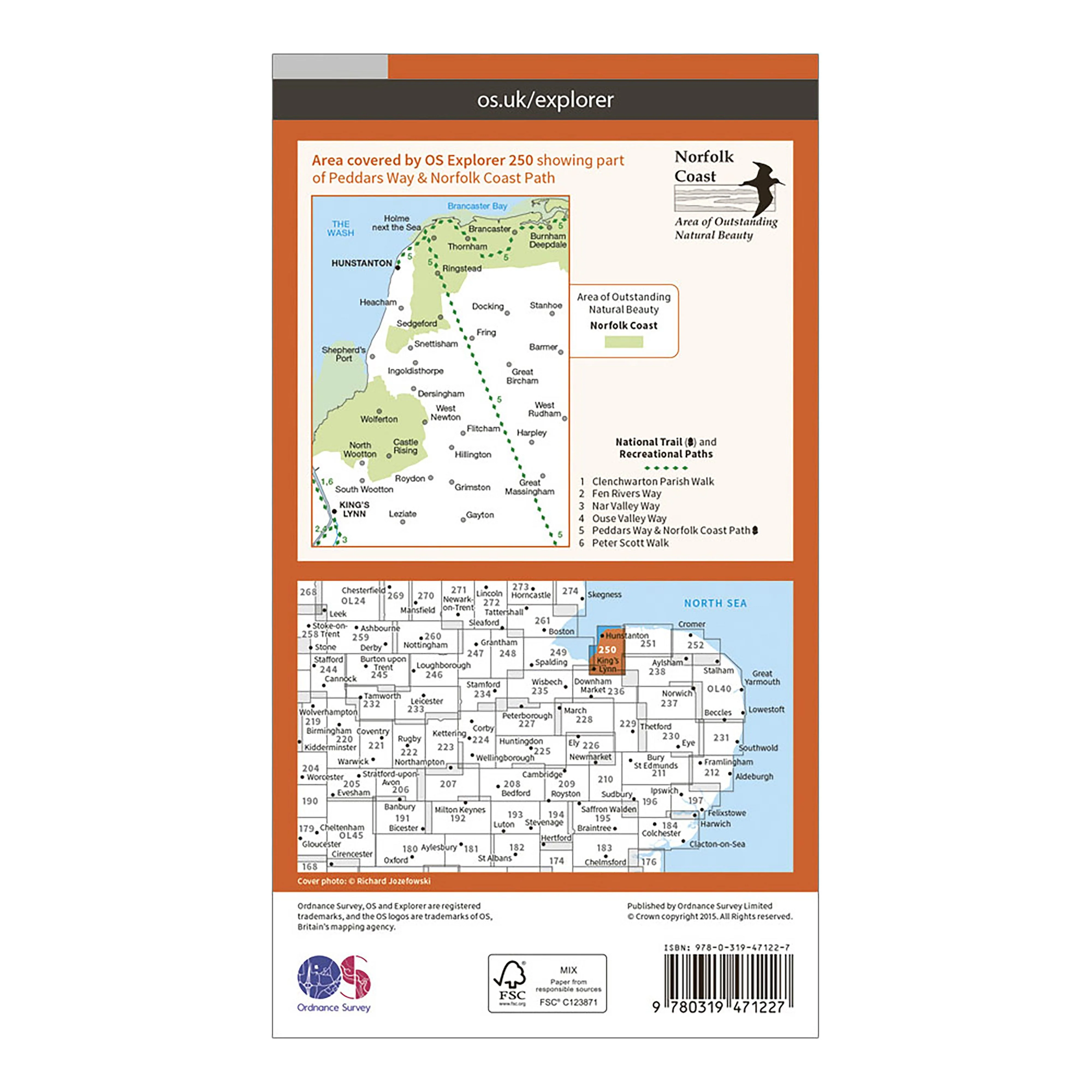 Explorer Active 250 Norfolk Coast West Map With Digital Version - Image 2