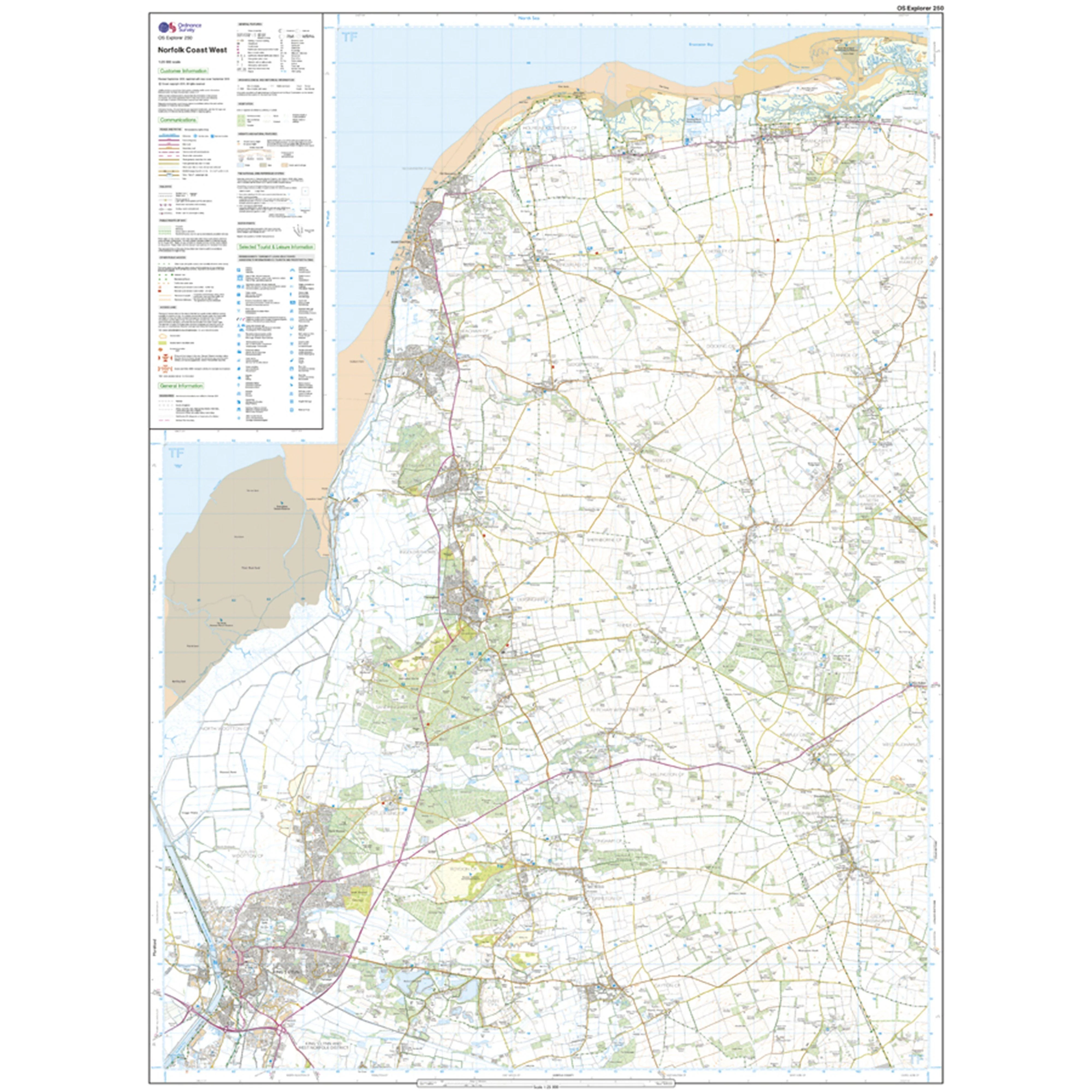 Explorer Active 250 Norfolk Coast West Map With Digital Version - Image 3